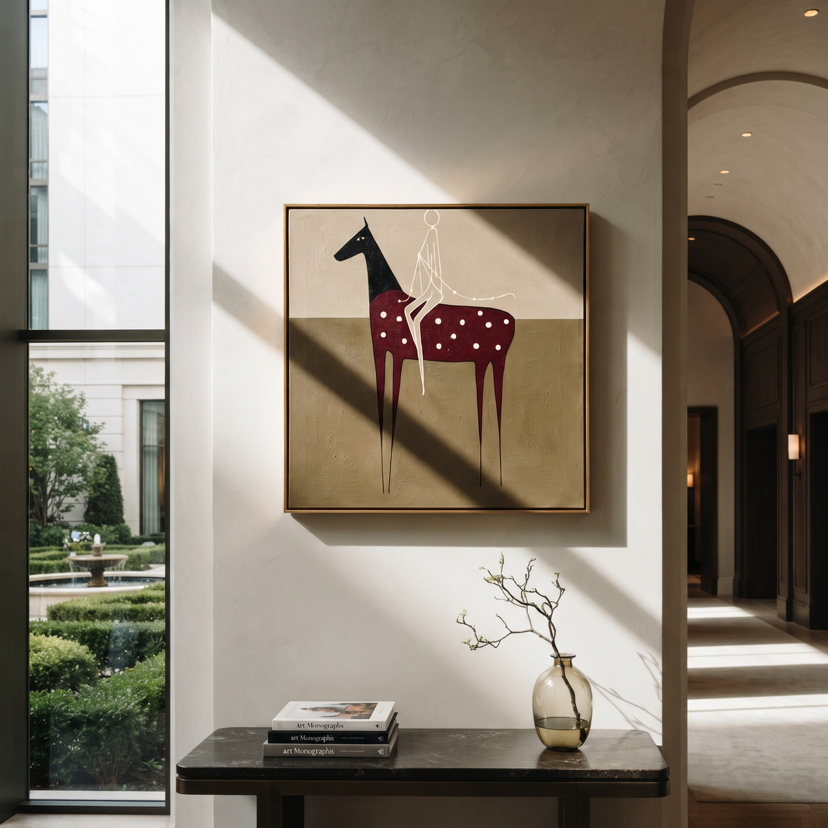 White Reins Cross Spots displayed in a layered residential setting