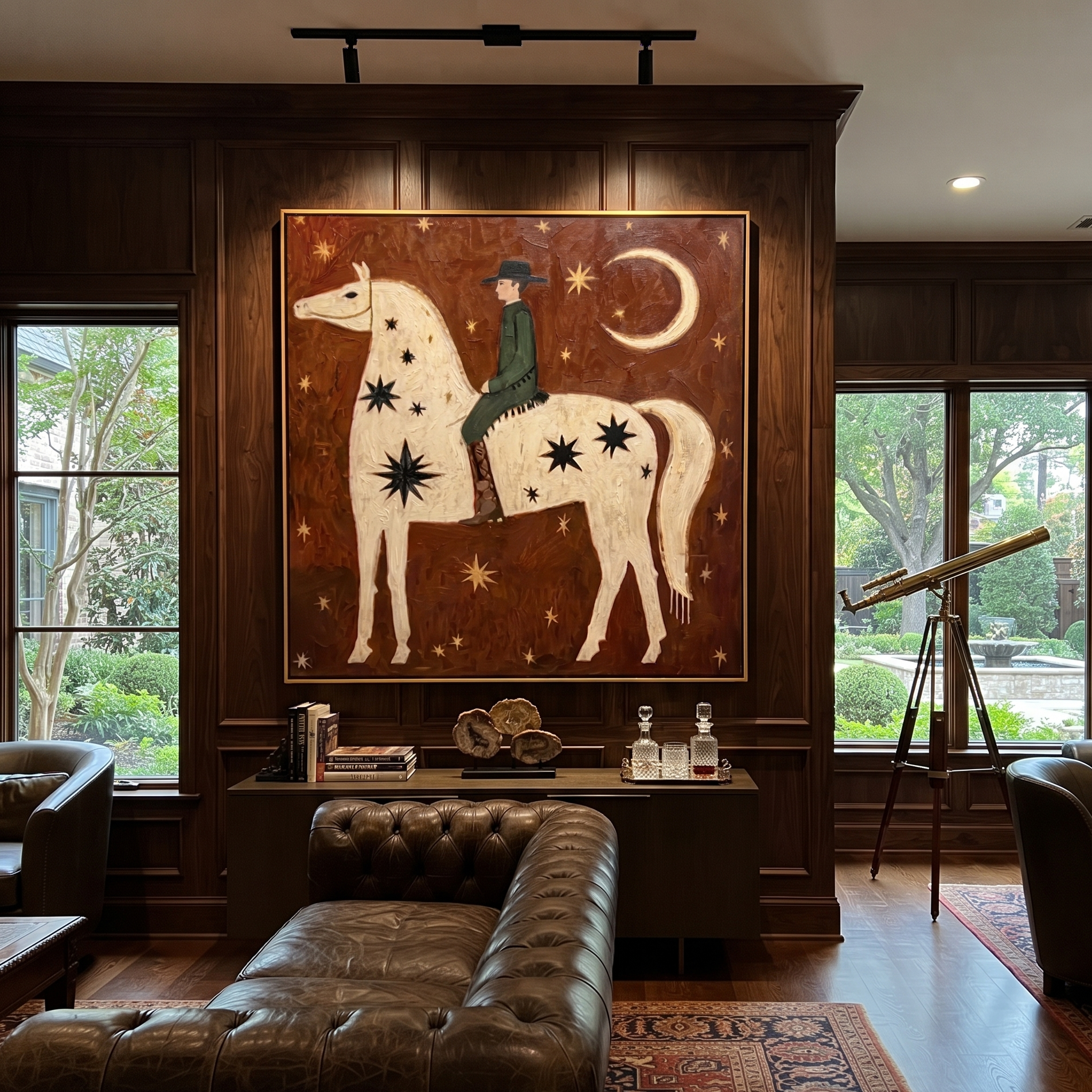 Green Rider Follows Crescent styled with warm modern furnishings