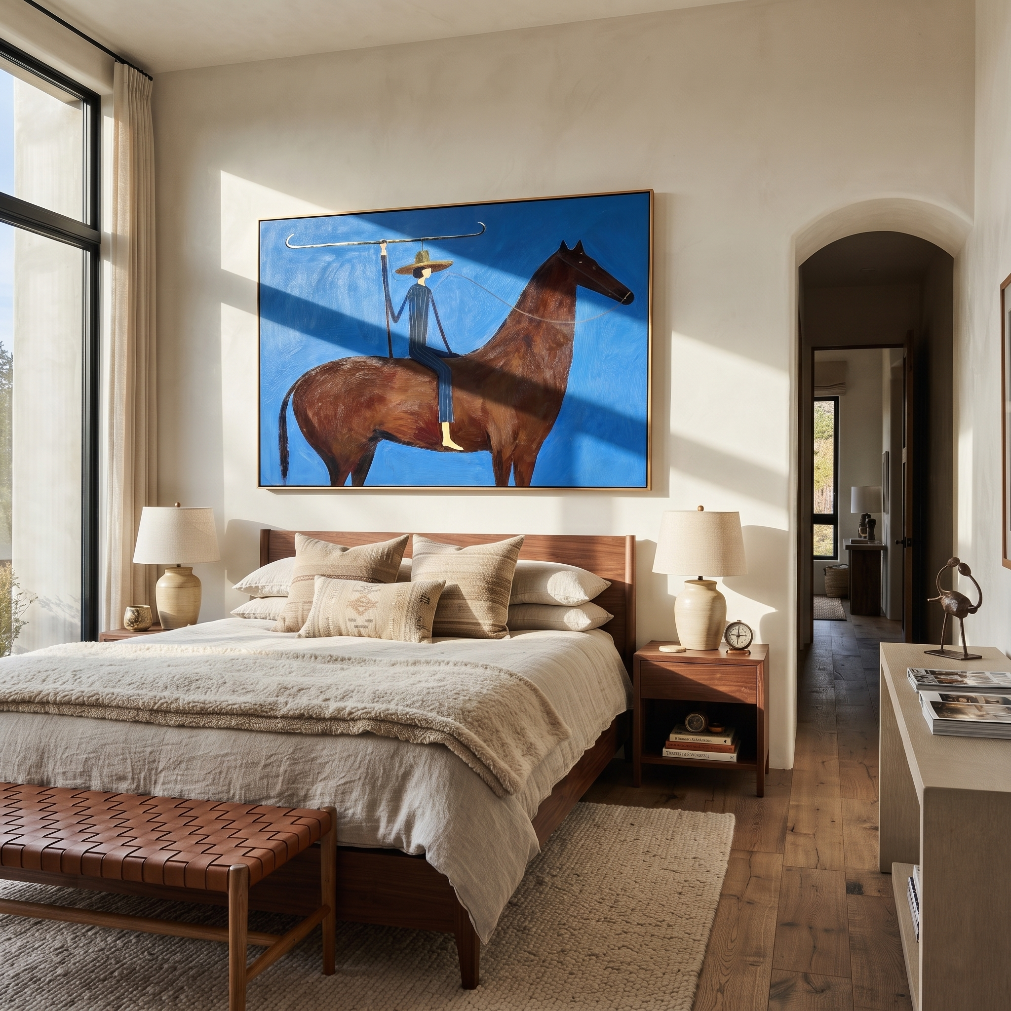 Blue Rider Carries Horizon displayed in a layered residential setting