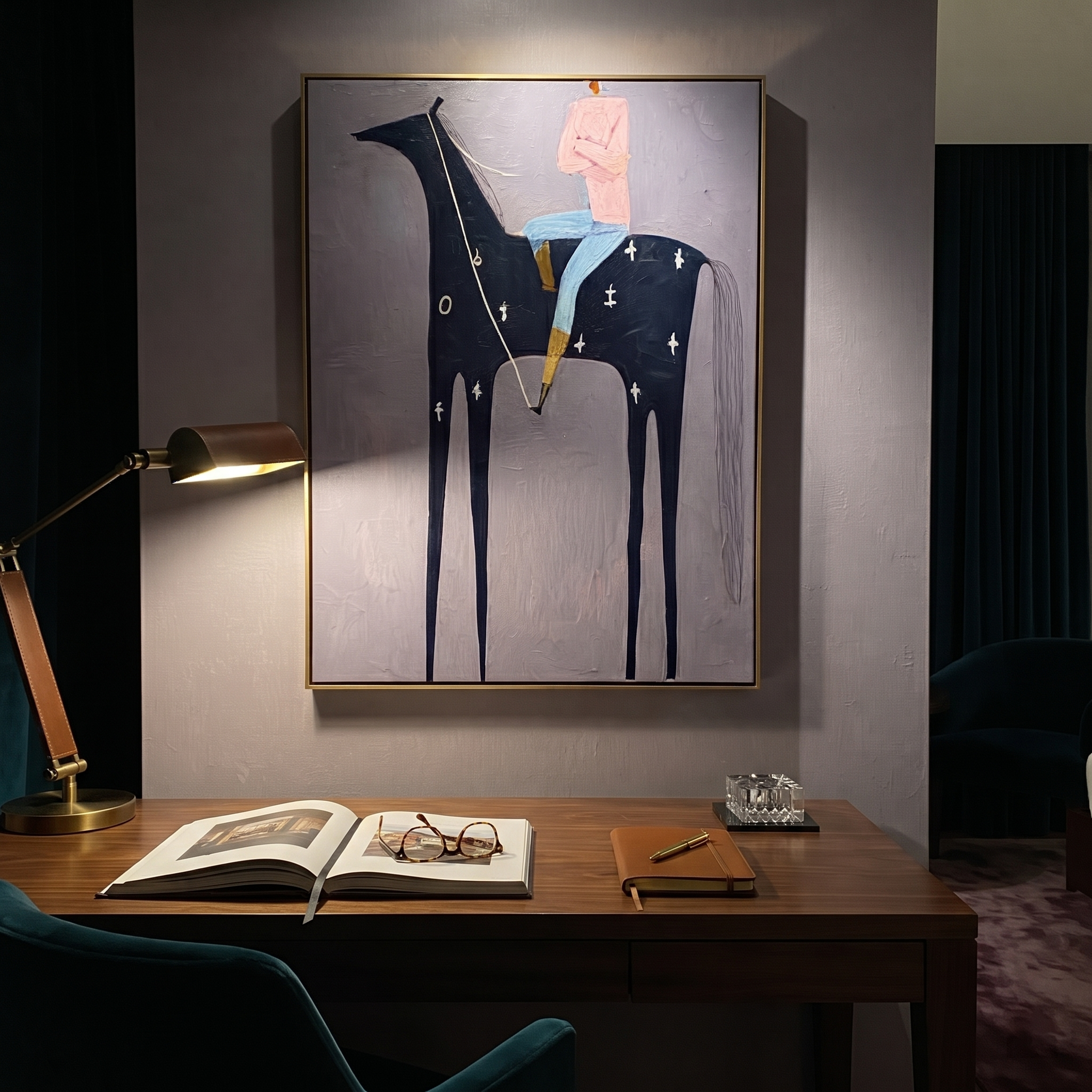Pink Rider Rides Constellations styled with wood, linen, and modern decor