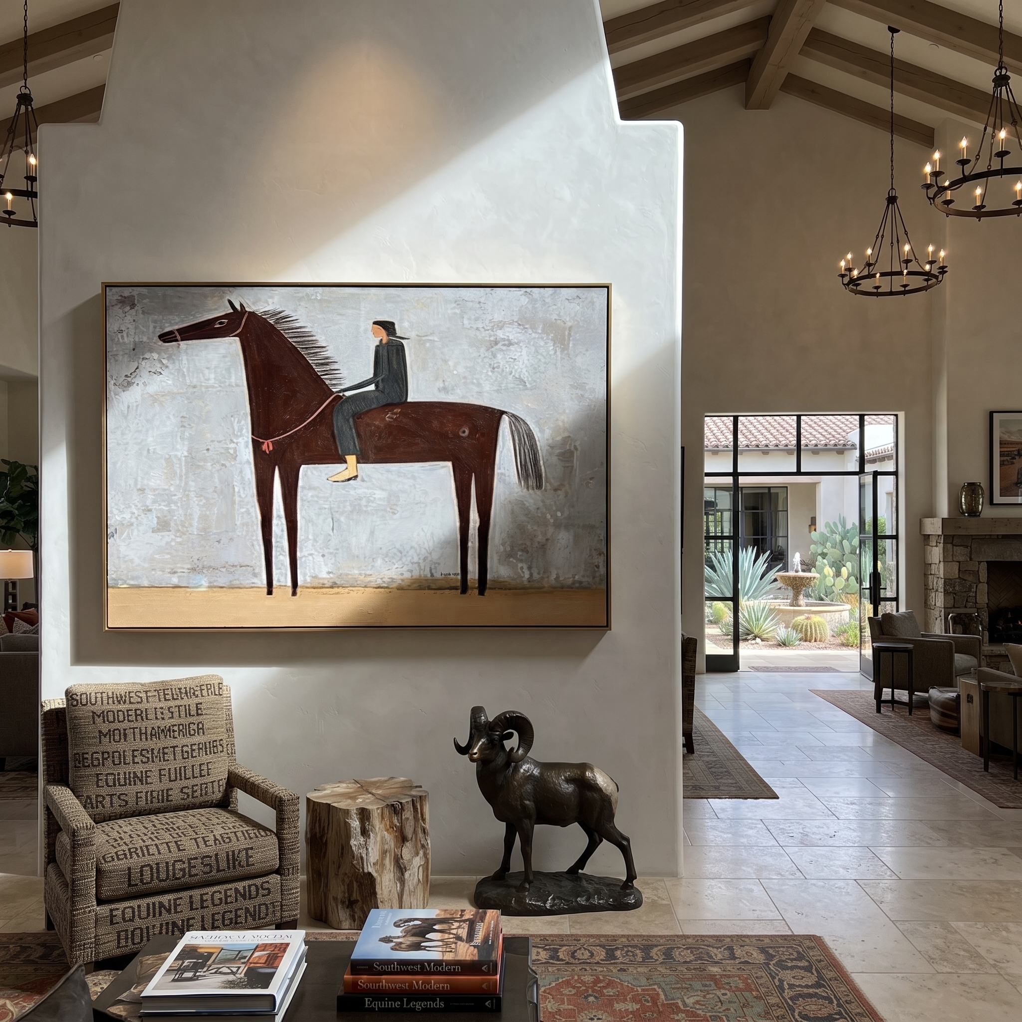Quiet Rider Holds Gray styled with wood, linen, and modern decor