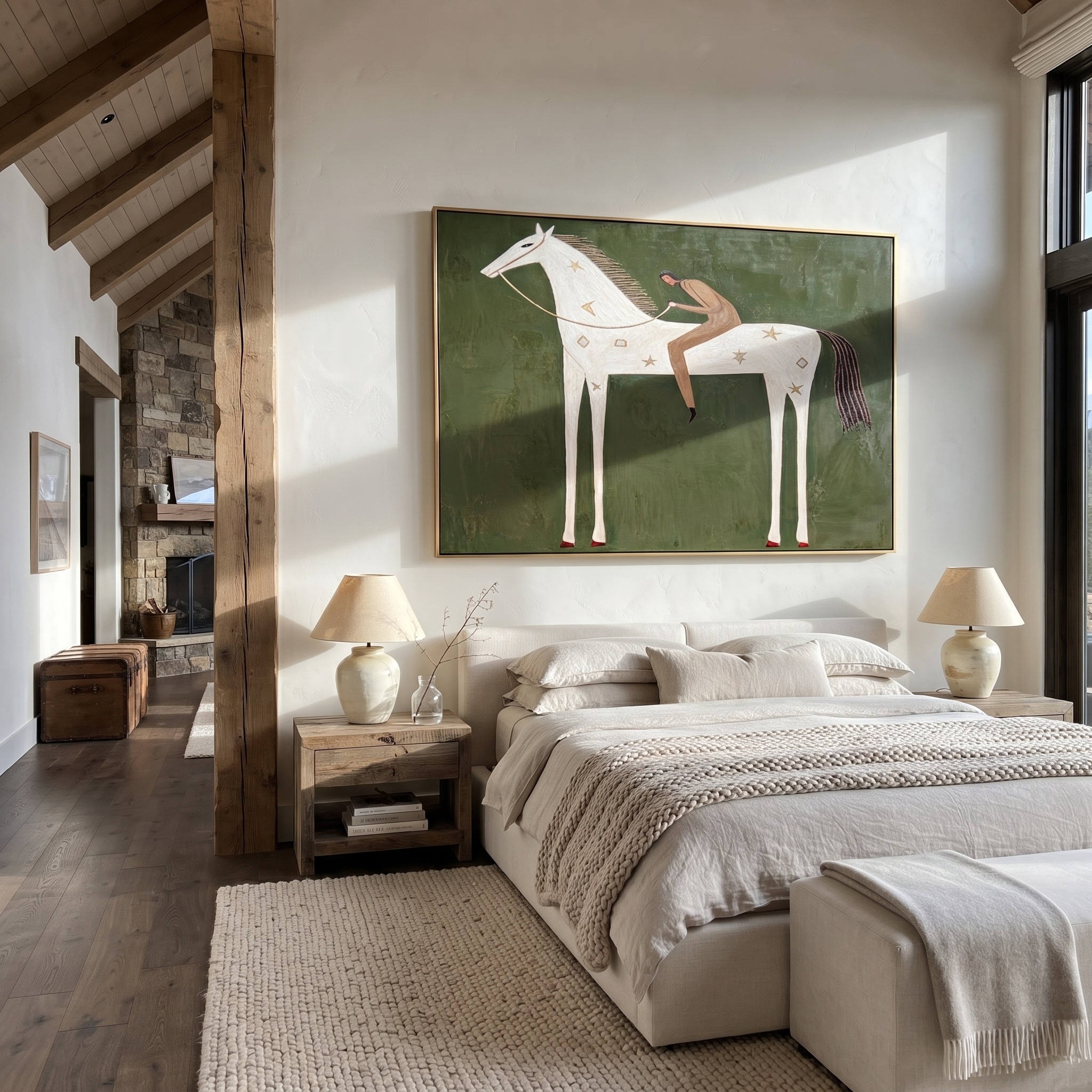 Reclining Figure Trusts Ivory presented as a colorful interior focal point