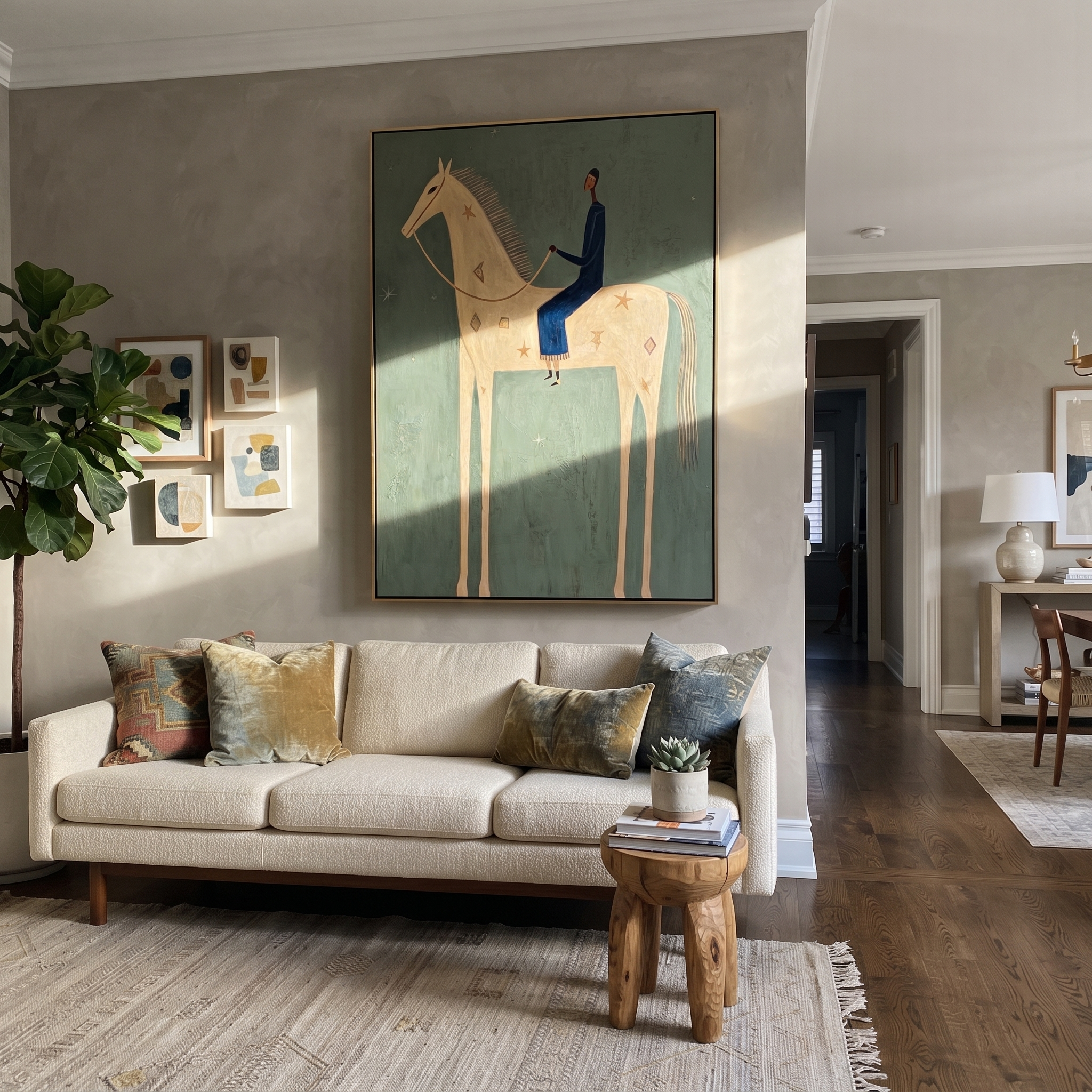 Blue Tailoring Rides Ivory styled with warm modern furnishings