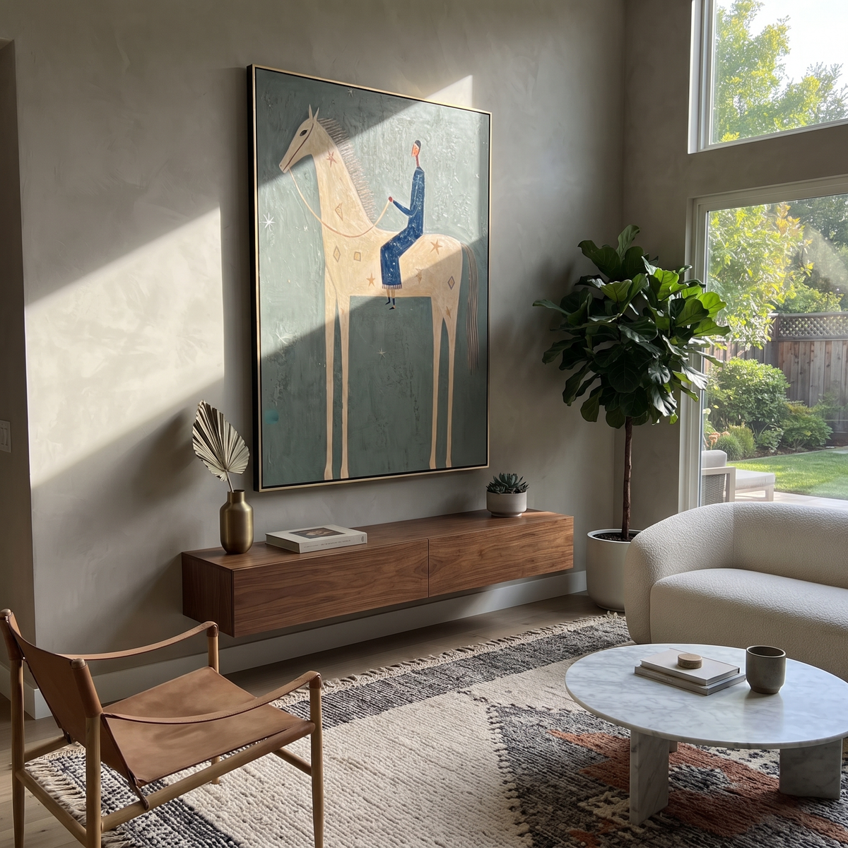 Blue Tailoring Rides Ivory displayed in a layered residential setting