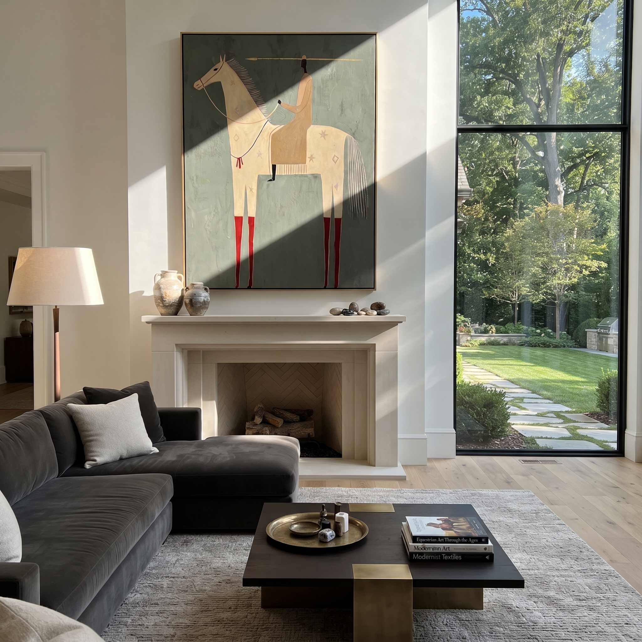 Red Boots Mark Ivory styled with warm modern furnishings