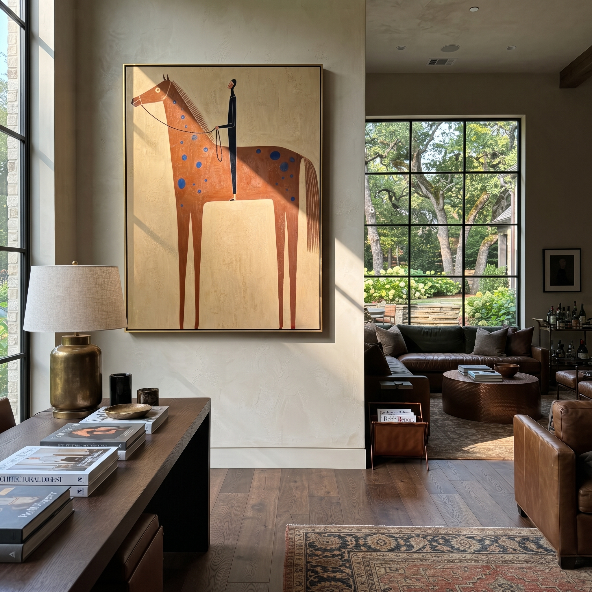 Blue Spots Cross Chestnut displayed in a layered residential setting