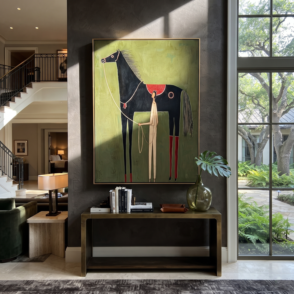 Pale Handler beneath Midnight displayed in a collected contemporary interior