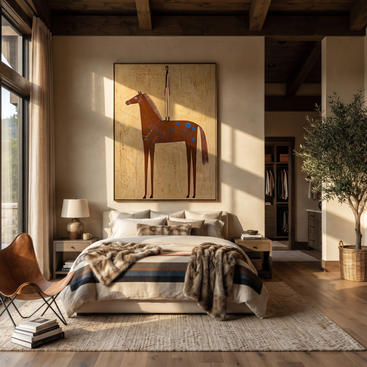 Blue Spots Shadow Figure presented as a colorful interior focal point