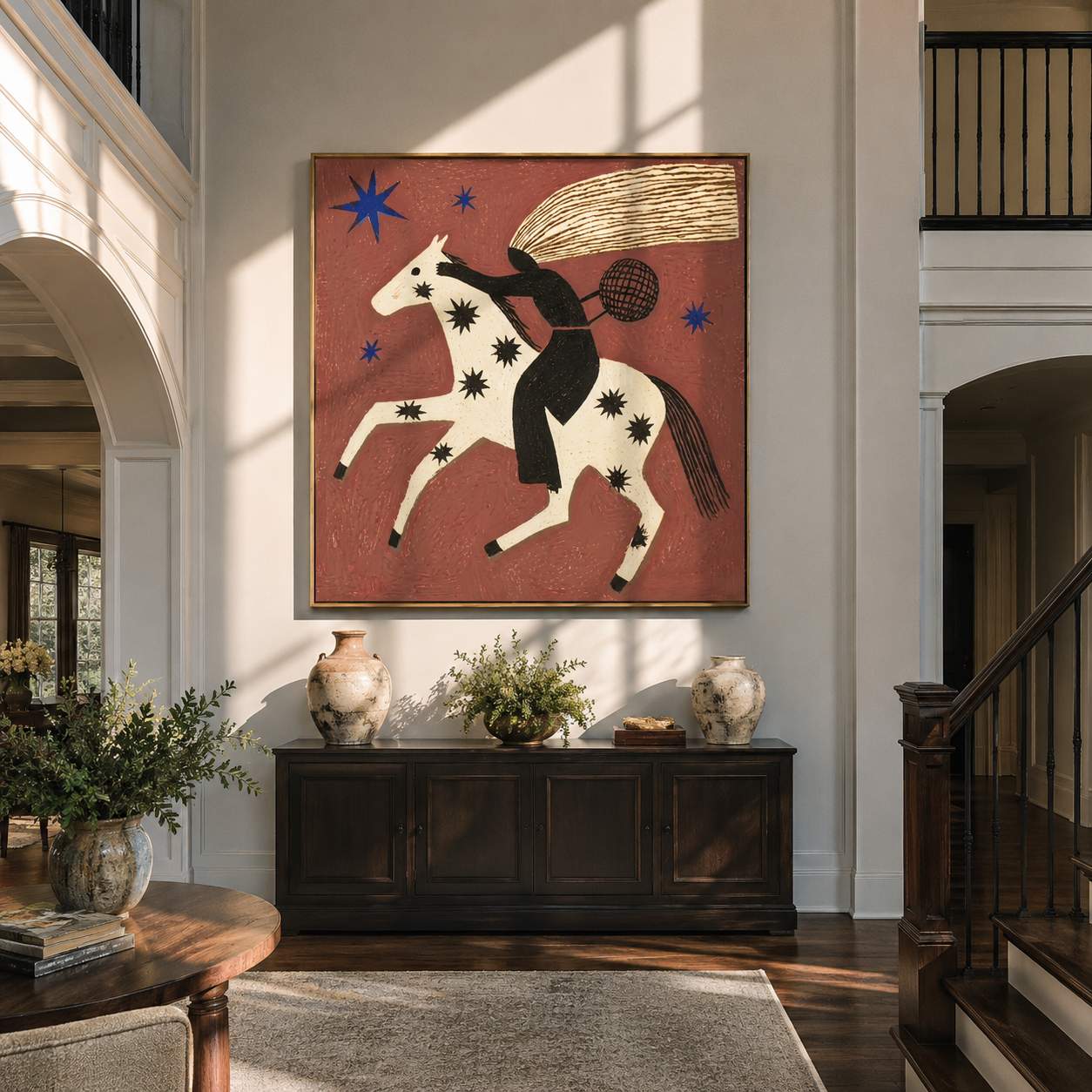 Black Rider Flies Stars displayed in a collected contemporary interior