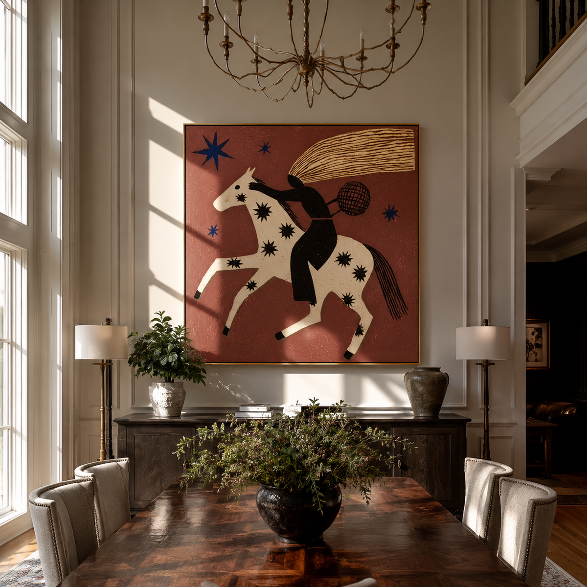 Black Rider Flies Stars presented as a colorful interior focal point