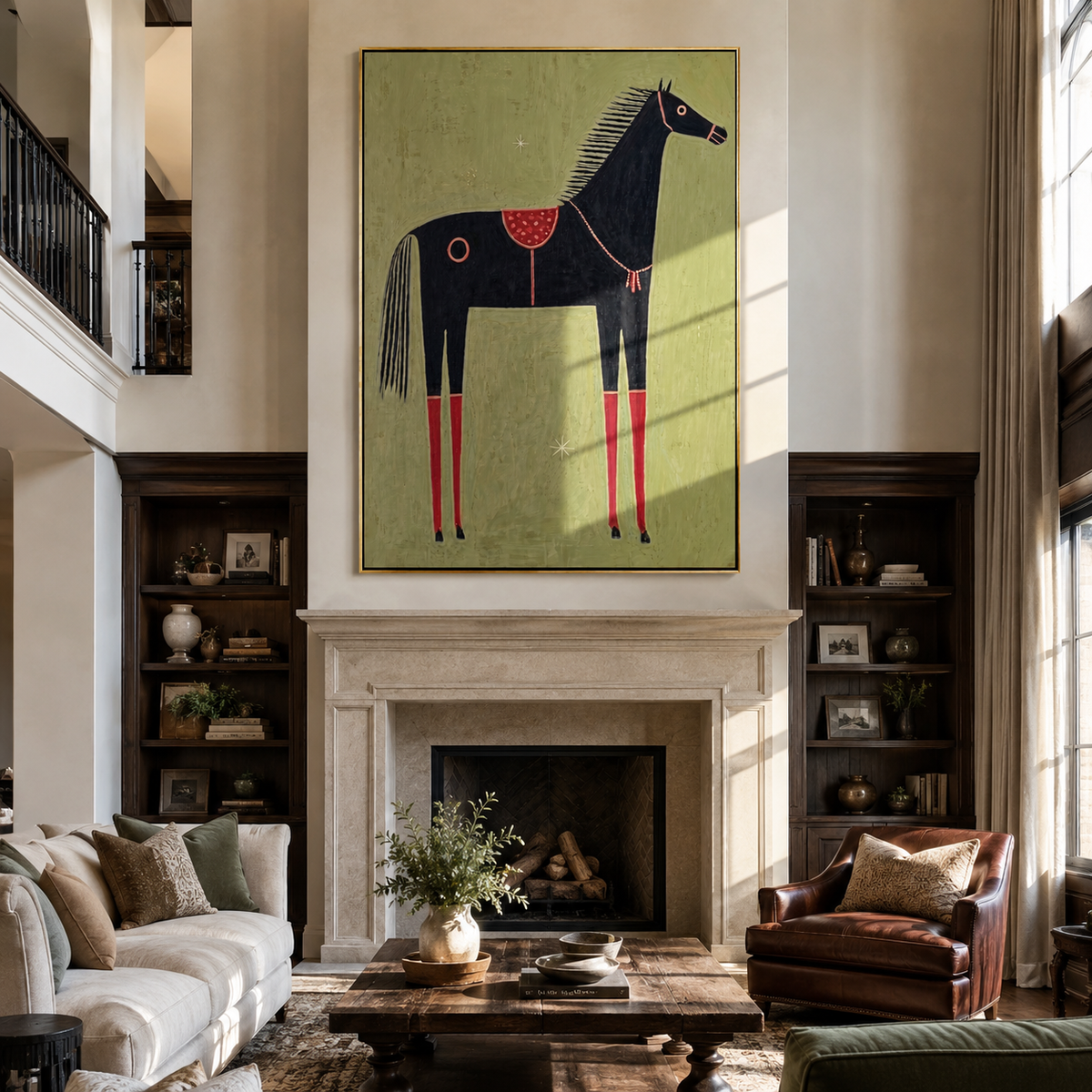 Red Legs Ground Midnight displayed in a collected contemporary interior