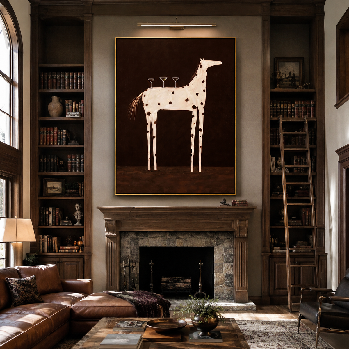 Three Glasses Crown Spots styled with warm modern furnishings