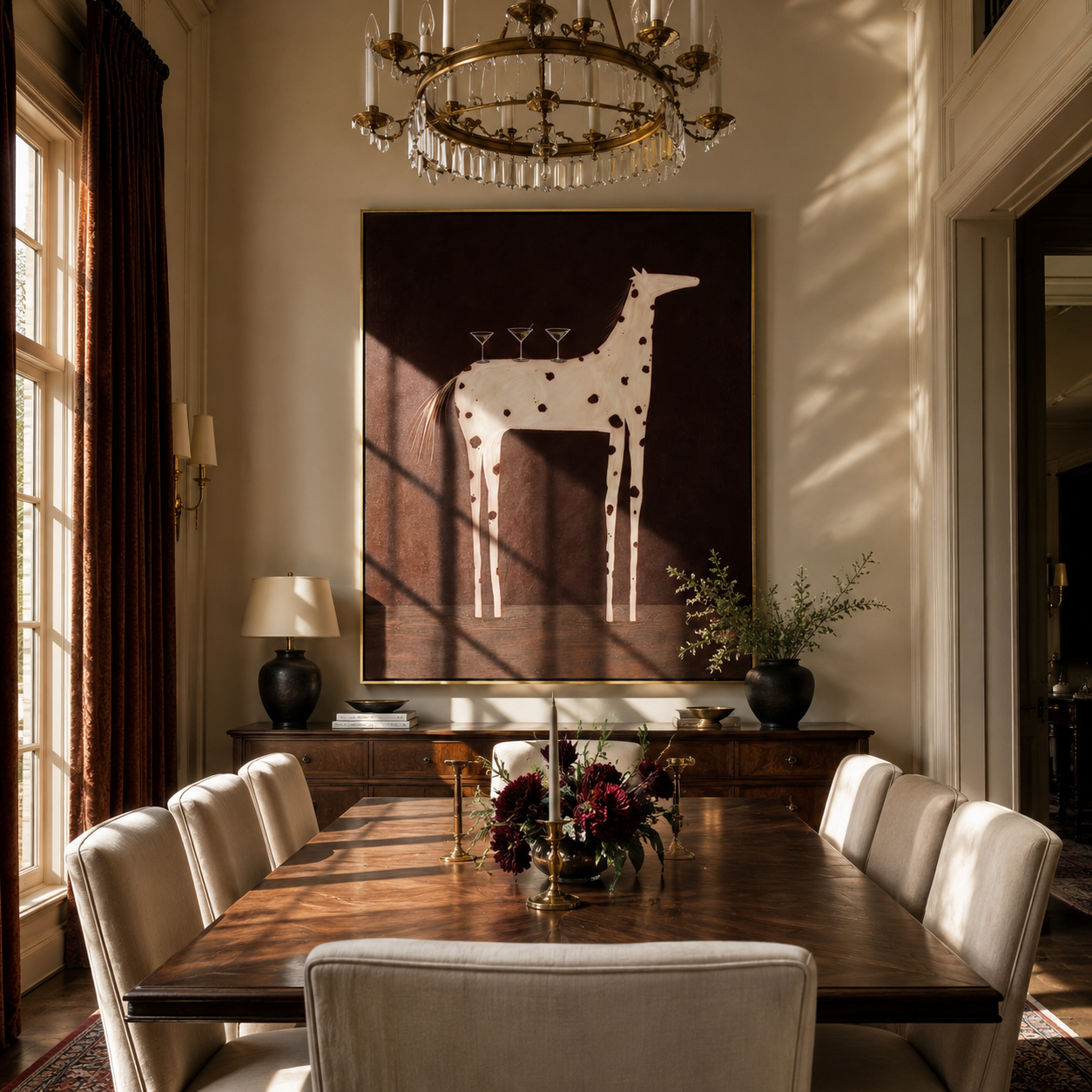 Three Glasses Crown Spots displayed in a layered residential setting