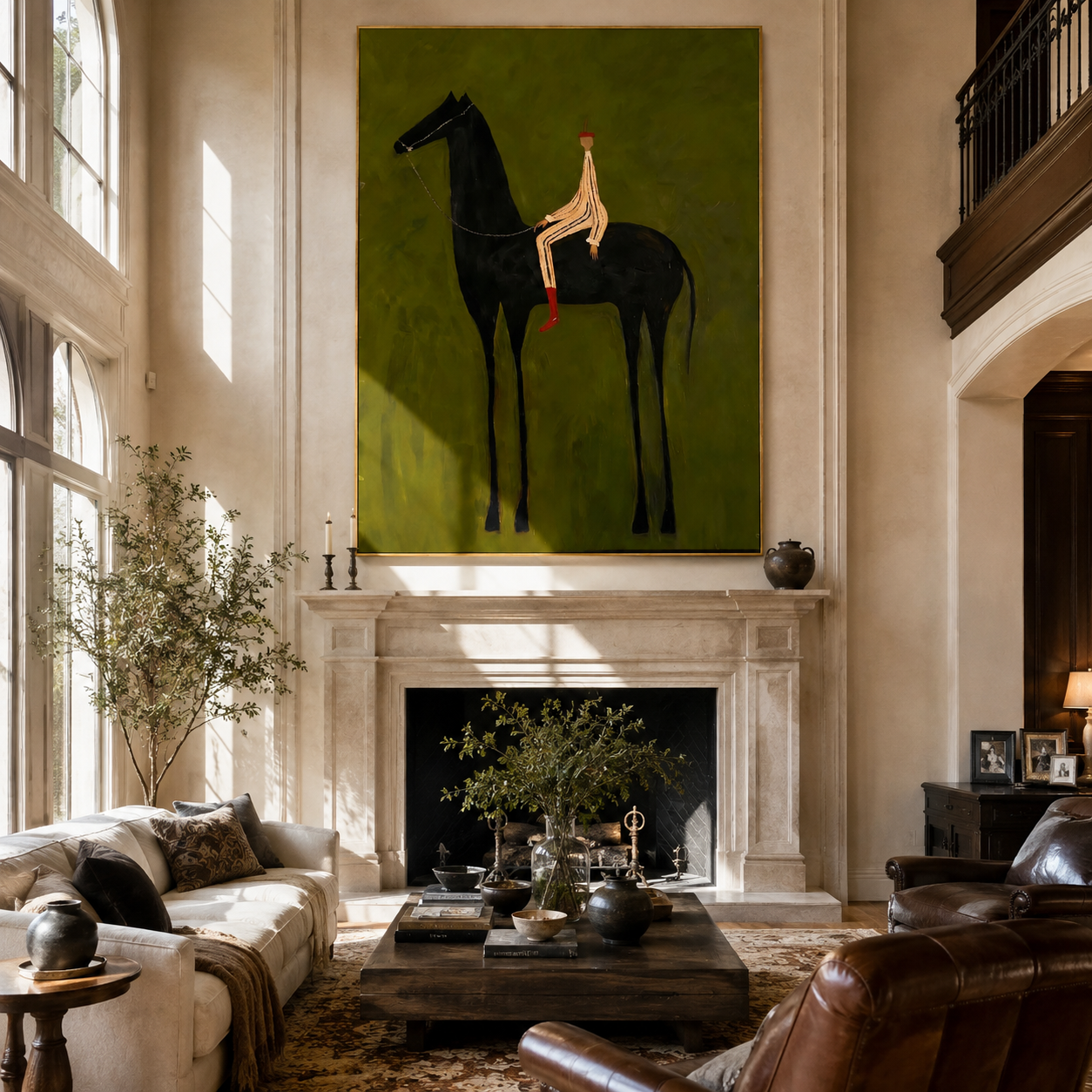 Striped Rider Sits High presented as a colorful interior focal point