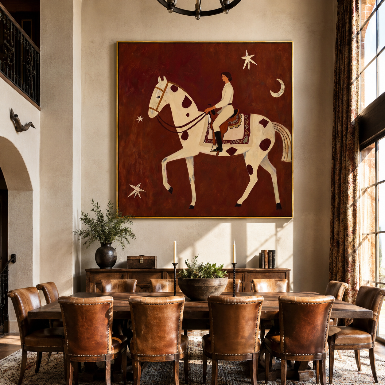 Quiet Rider Courts Crescent displayed in a collected contemporary interior