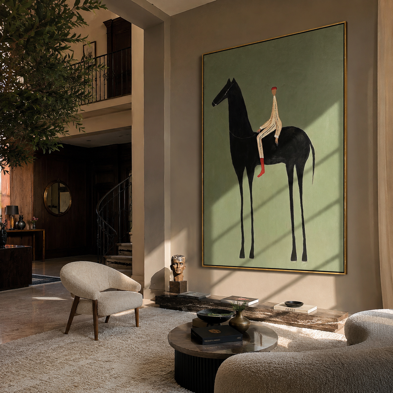 Pale Rider Holds Midnight displayed in a collected contemporary interior