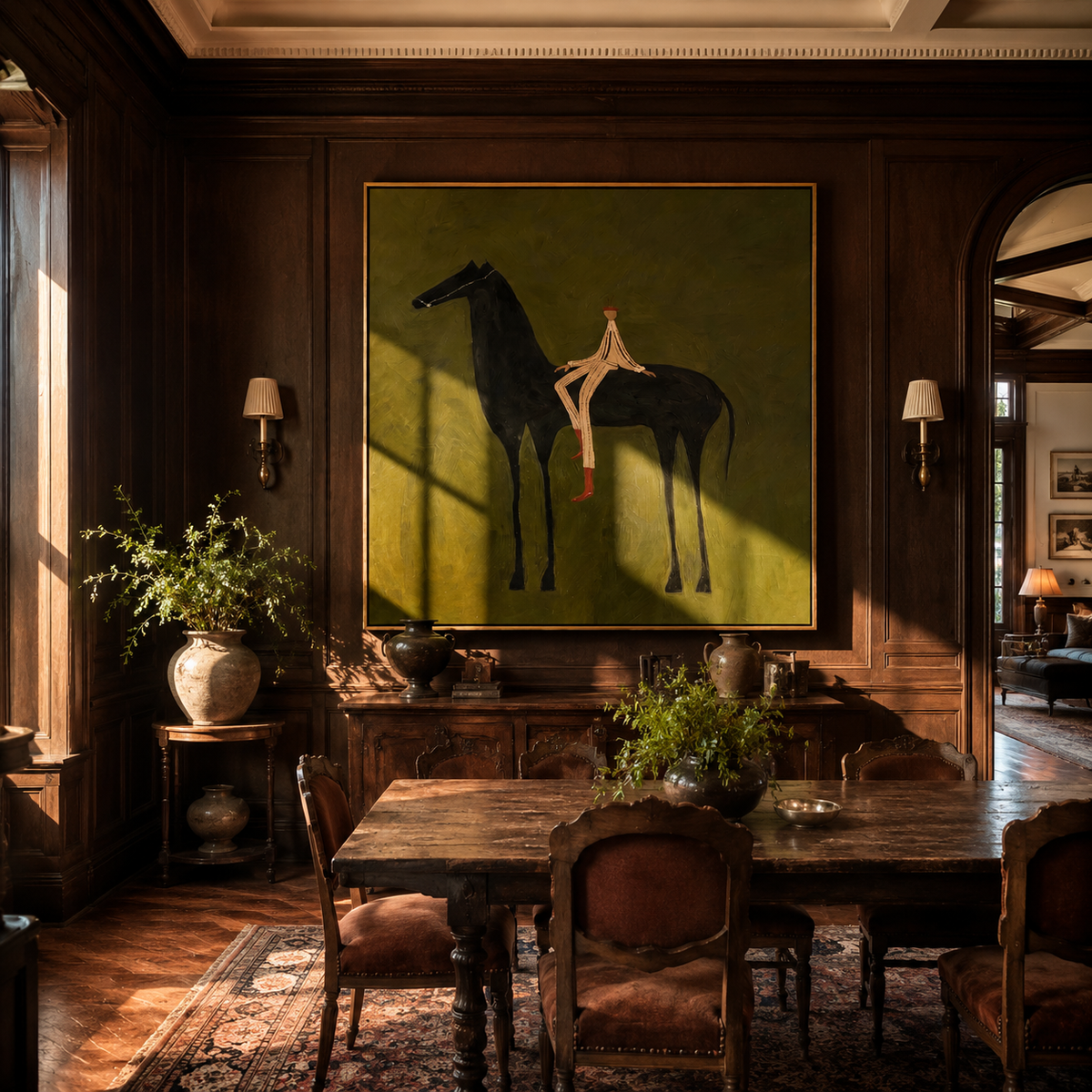 Pale Rider Rests Midnight presented as a colorful interior focal point