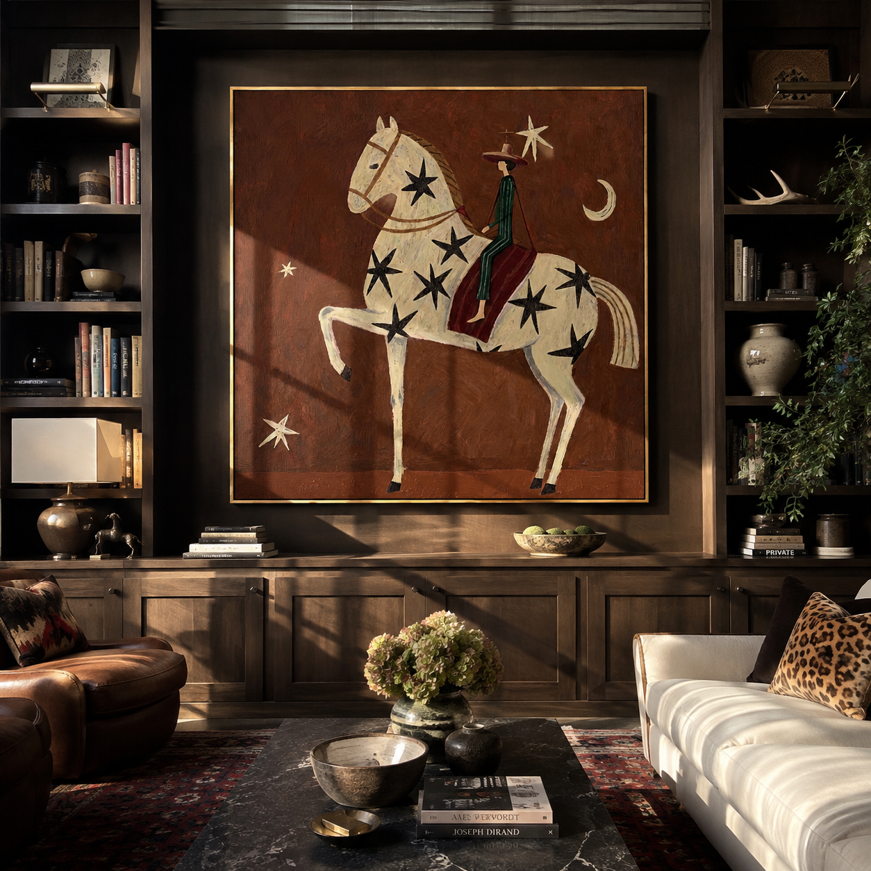 Black Stars Travel Ivory displayed in a layered residential setting