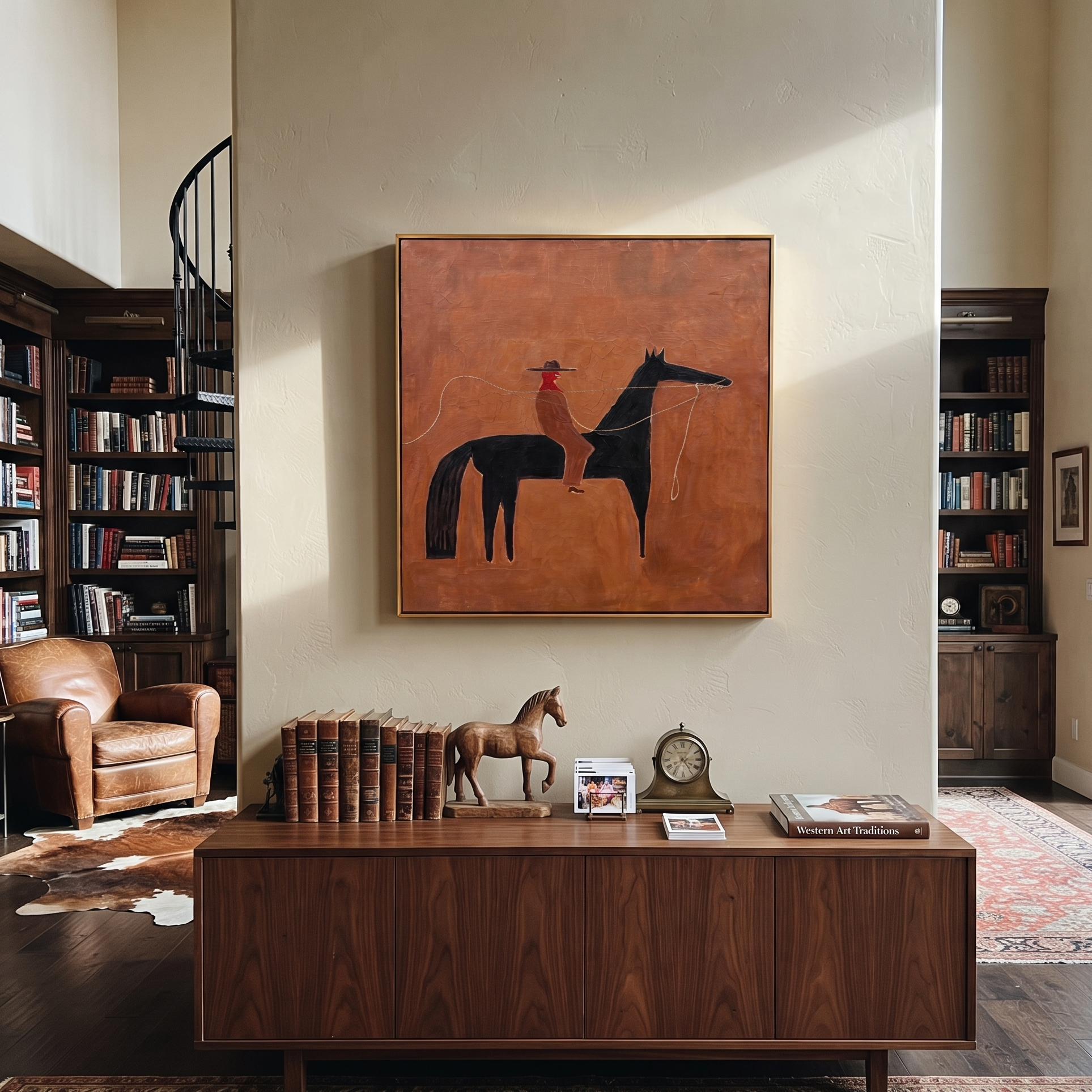 Rope Curves Through Umber styled with warm modern furnishings