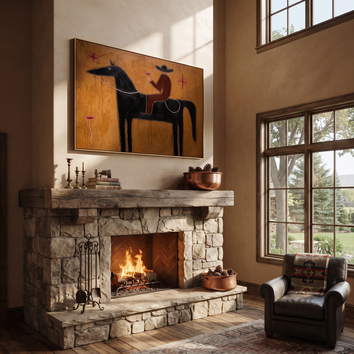 Rider Toasts Between Stars styled with warm modern furnishings