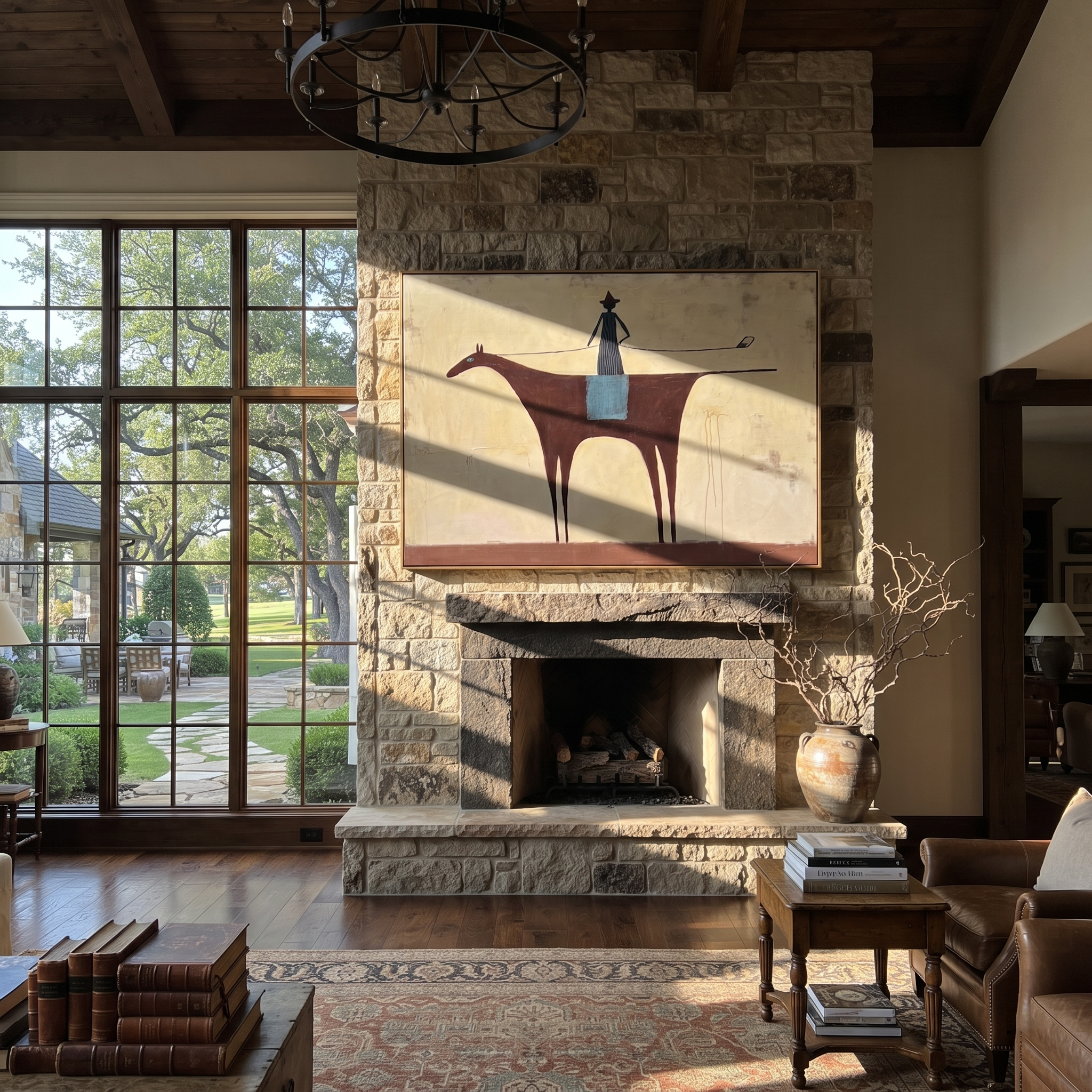 Long Rein Crosses Ivory displayed in a collected contemporary interior