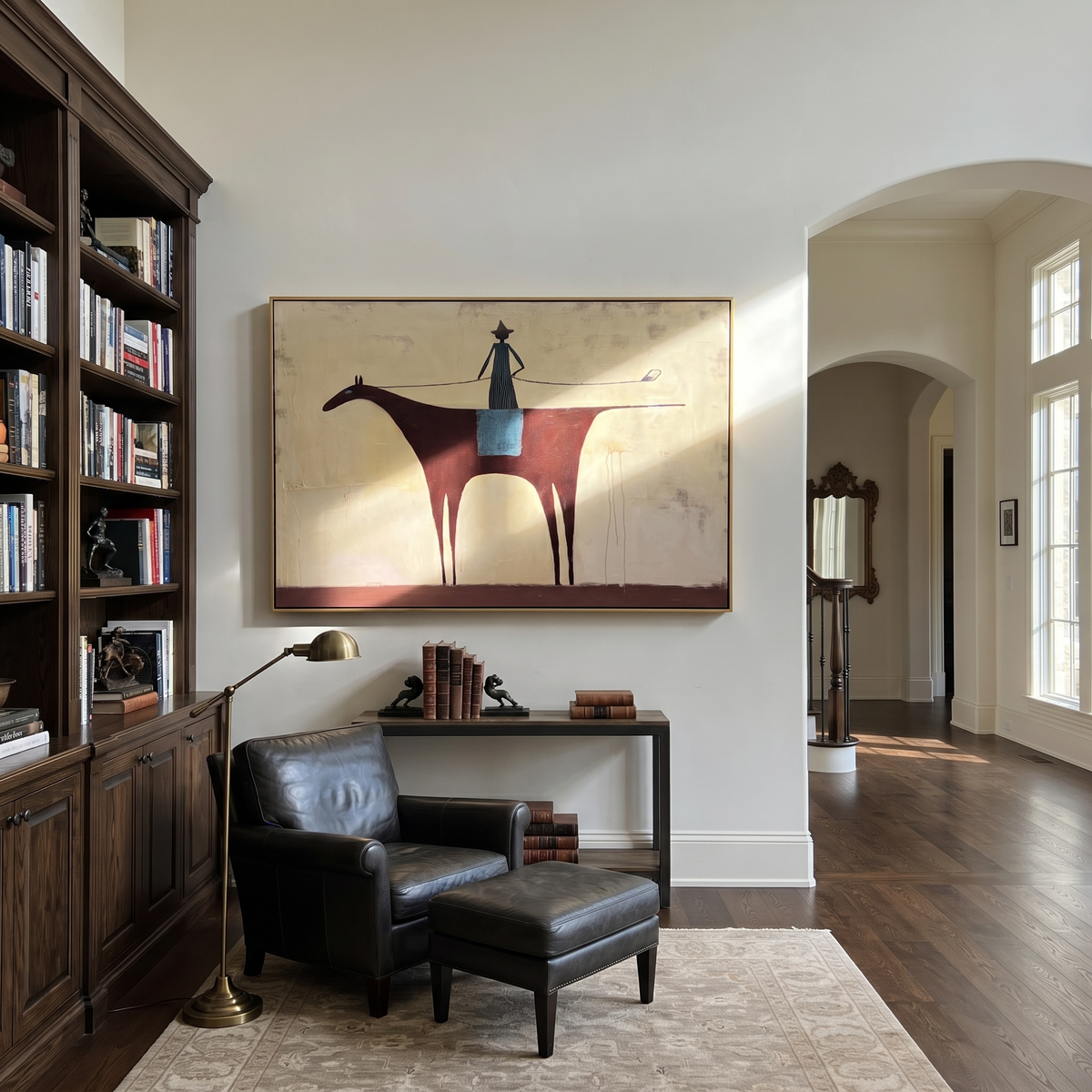 Long Rein Crosses Ivory presented as a colorful interior focal point