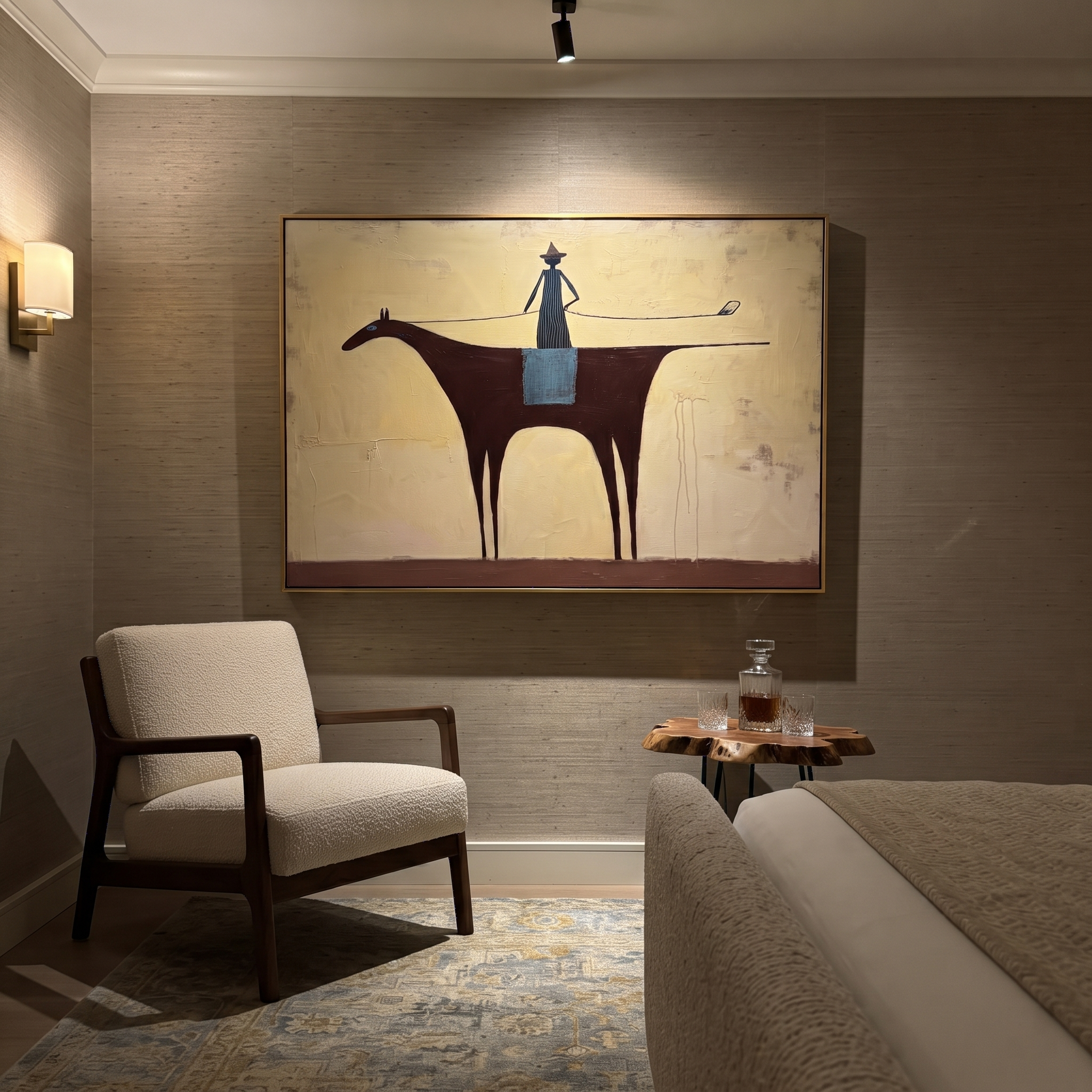 Long Rein Crosses Ivory displayed in a layered residential setting