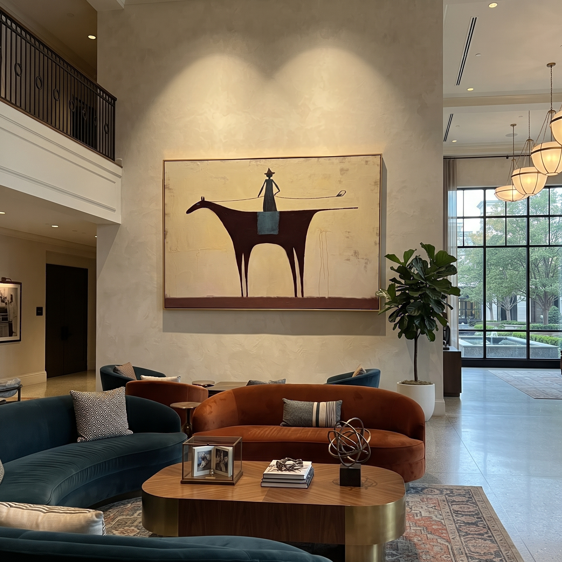 Long Rein Crosses Ivory styled with wood, linen, and modern decor