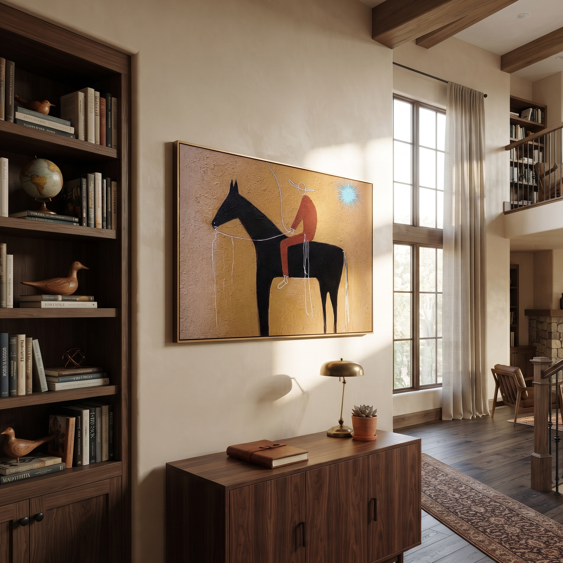 Pale Loop Finds Rider styled with wood, linen, and modern decor
