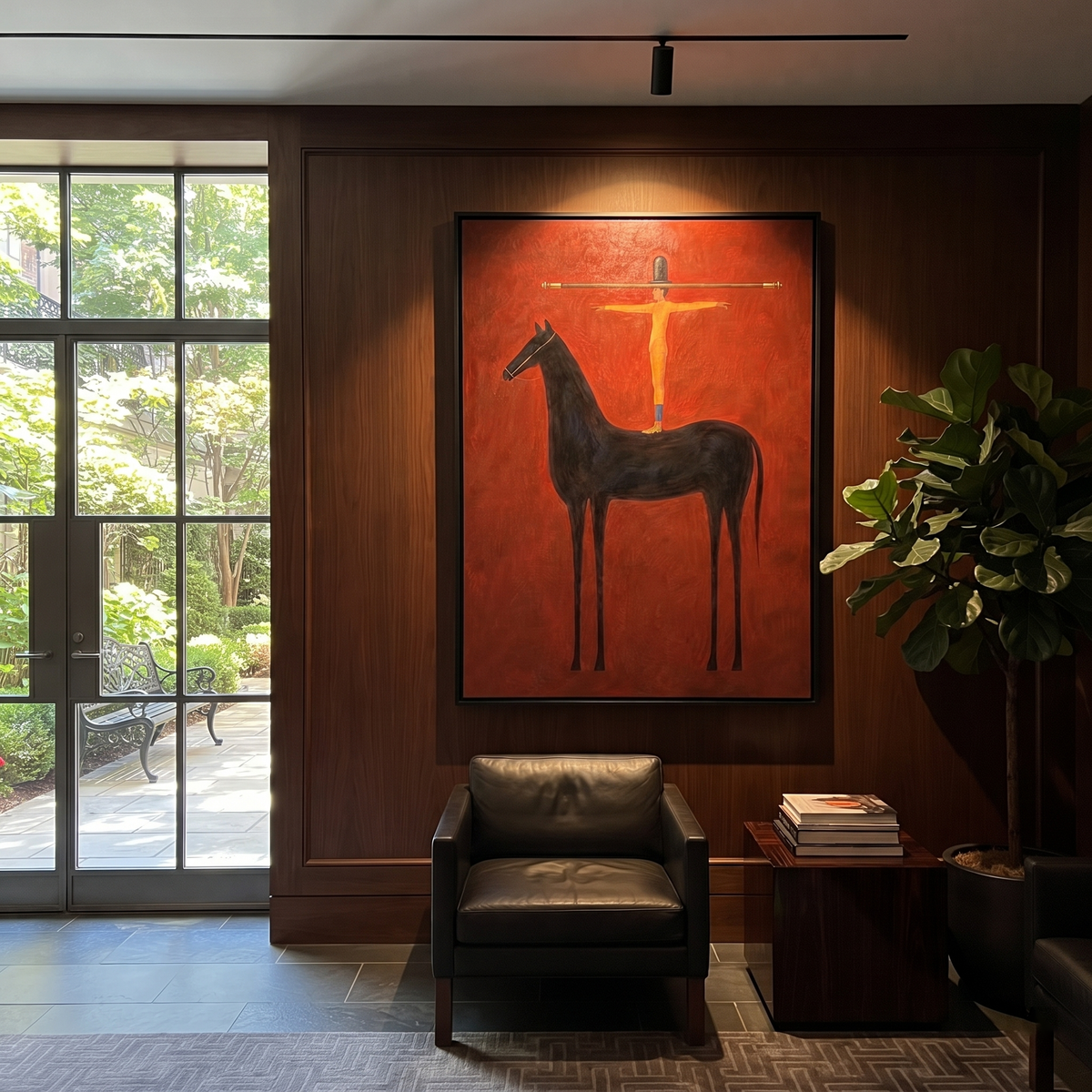 Arms Balance Above Black presented as a colorful interior focal point