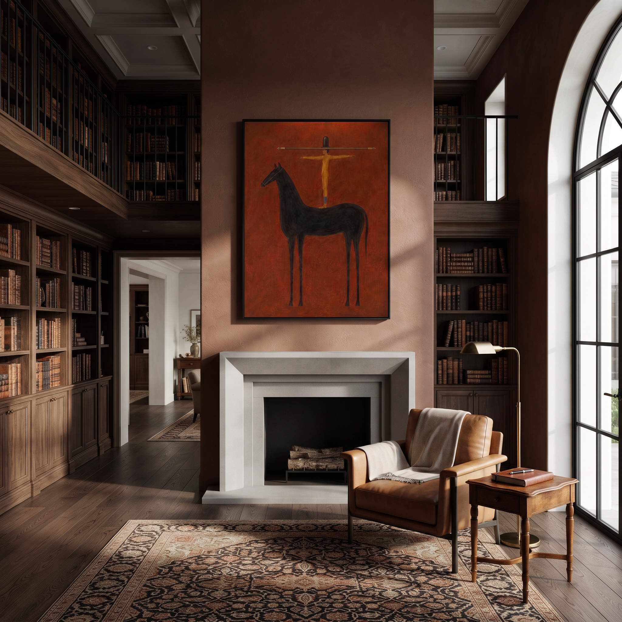 Arms Balance Above Black styled with wood, linen, and modern decor