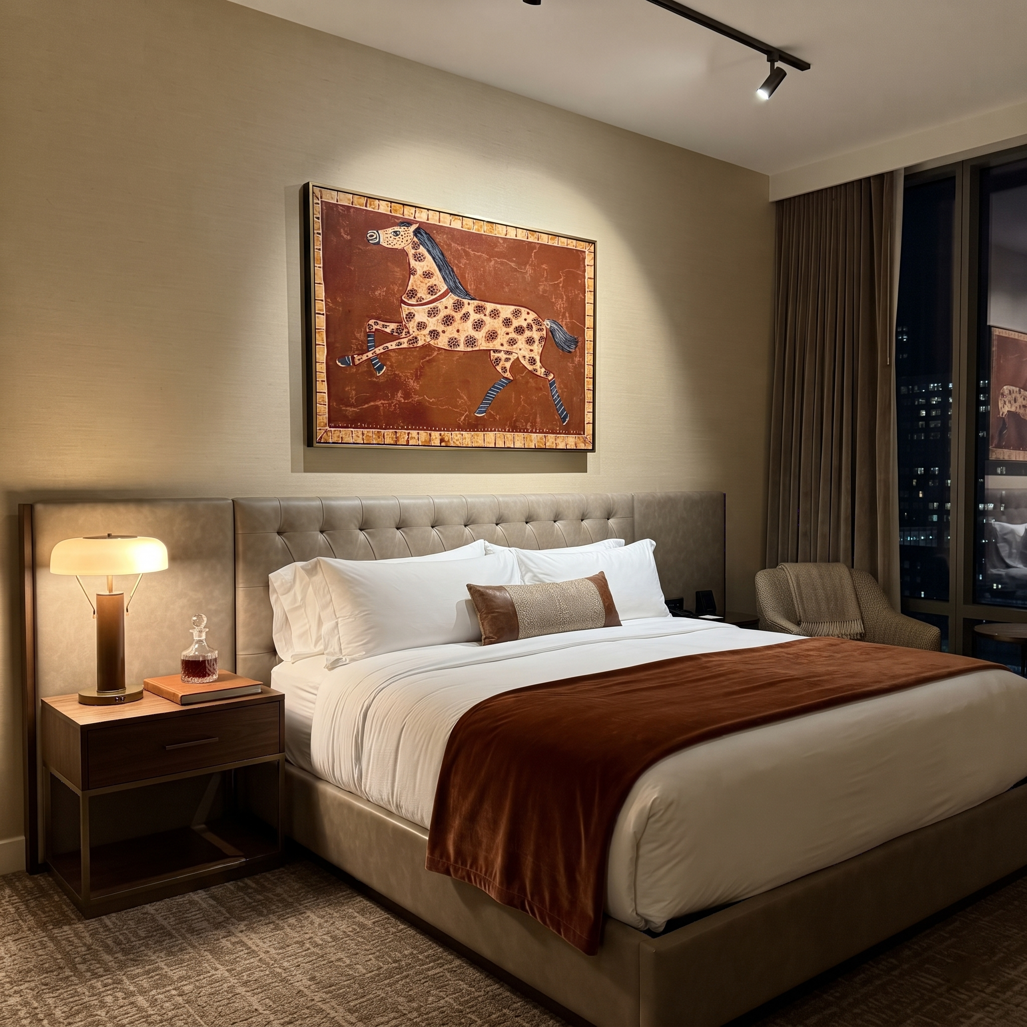 Spotted Horse Runs Rust styled with warm modern furnishings