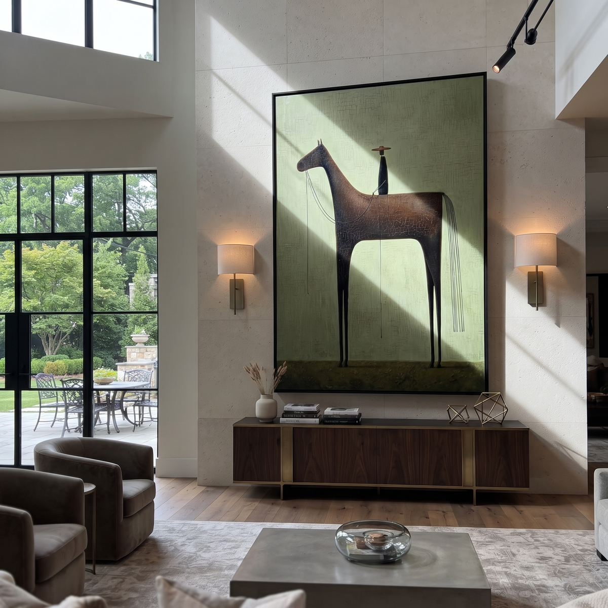 Black Horse Towers Sage presented as a colorful interior focal point
