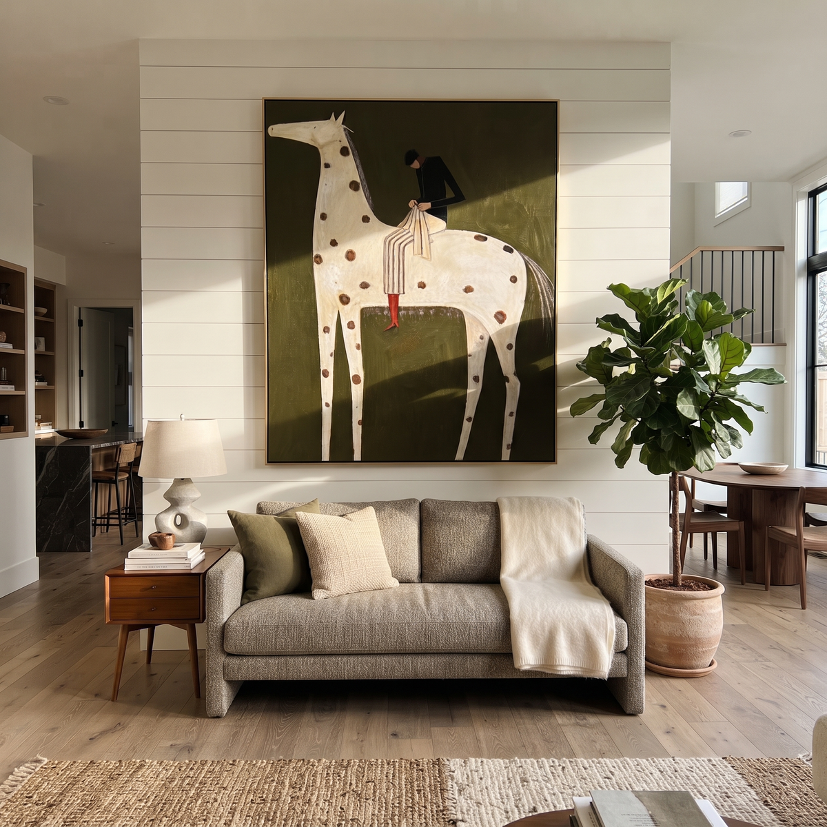 Brown Spots Carry Black styled with warm modern furnishings
