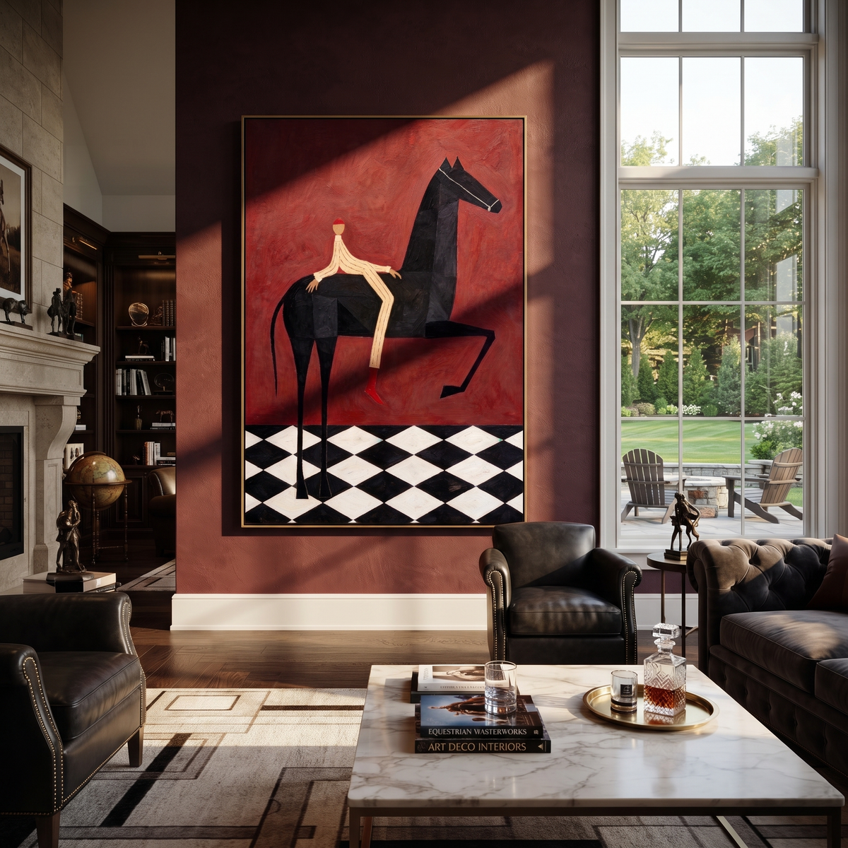 Red Boots Cross Burgundy displayed in a collected contemporary interior