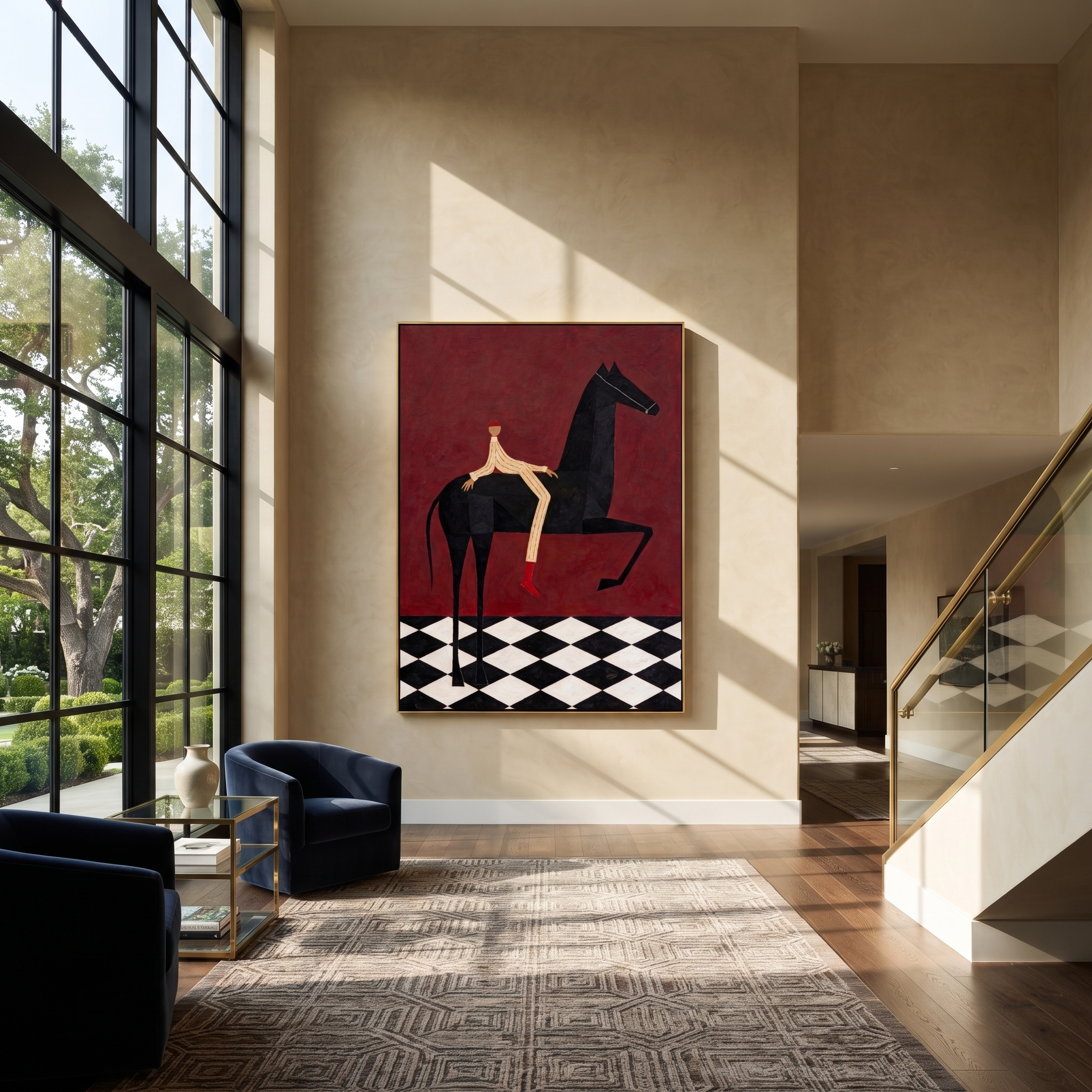 Red Boots Cross Burgundy styled with wood, linen, and modern decor
