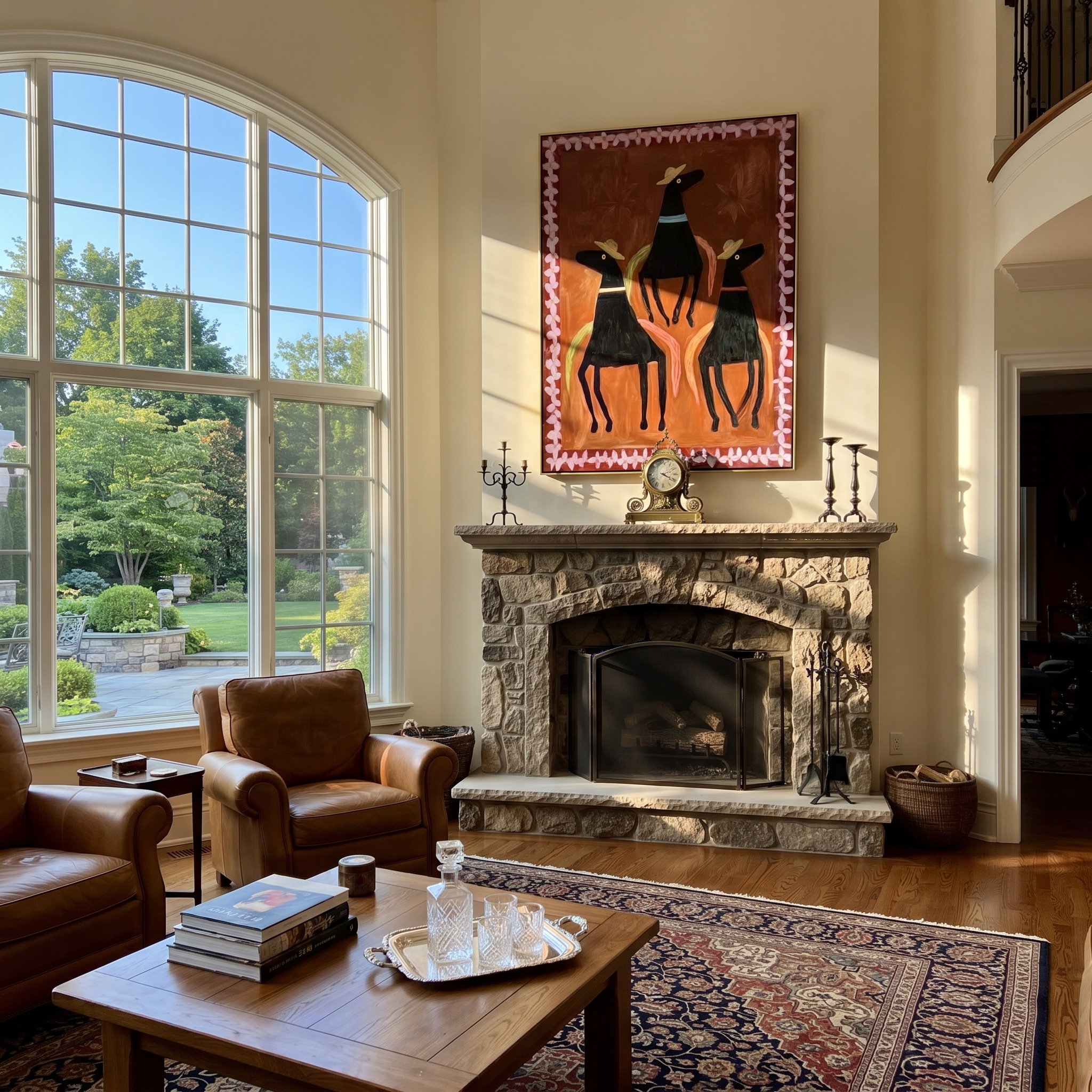 Three Hats Circle Chestnut displayed in a collected contemporary interior