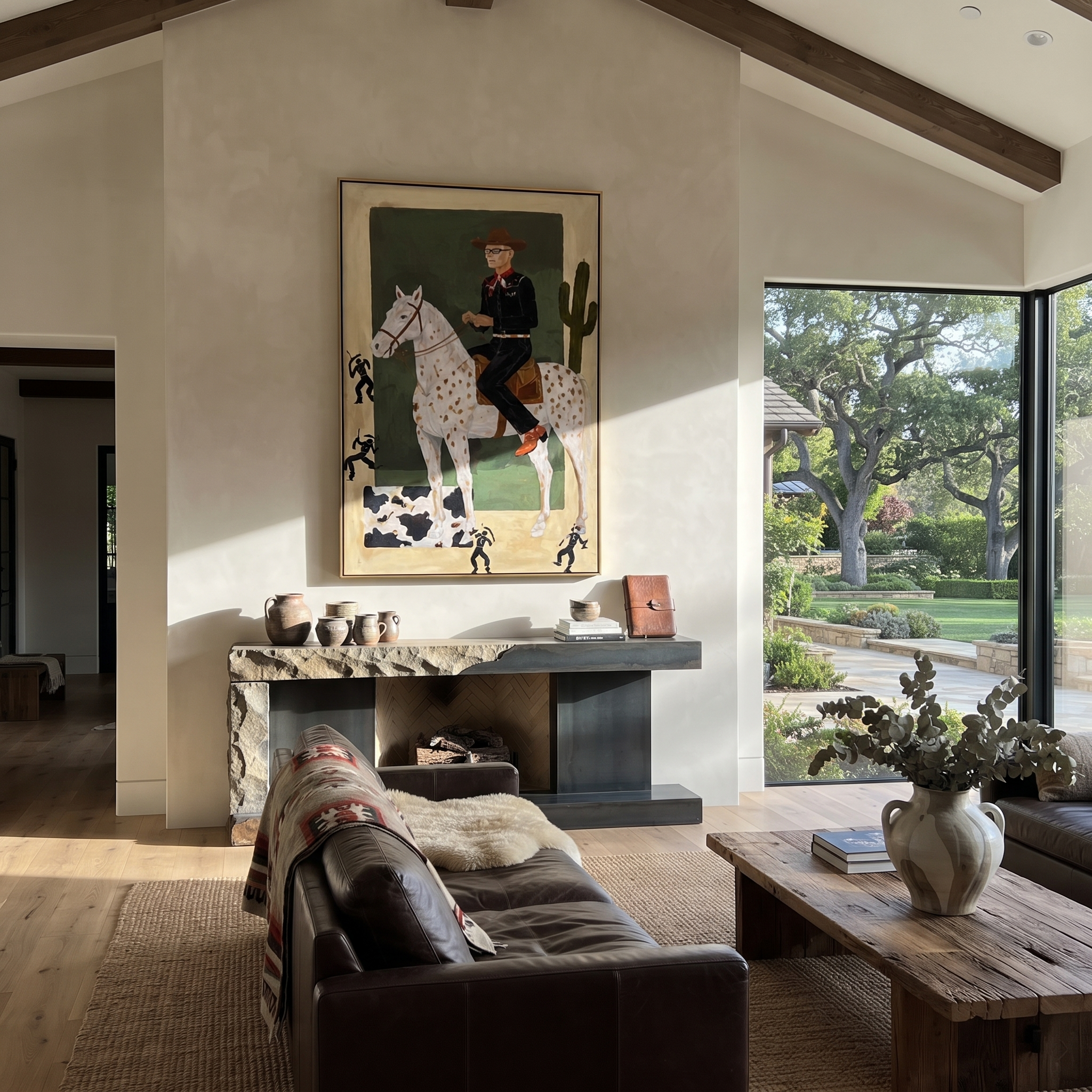 Spotted Trails Pass Cactus styled with warm modern furnishings