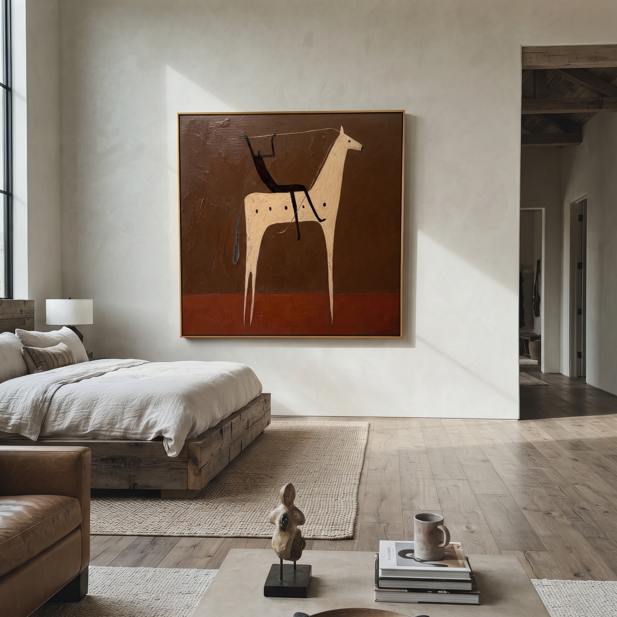 Black Rider Crosses Umber displayed in a layered residential setting