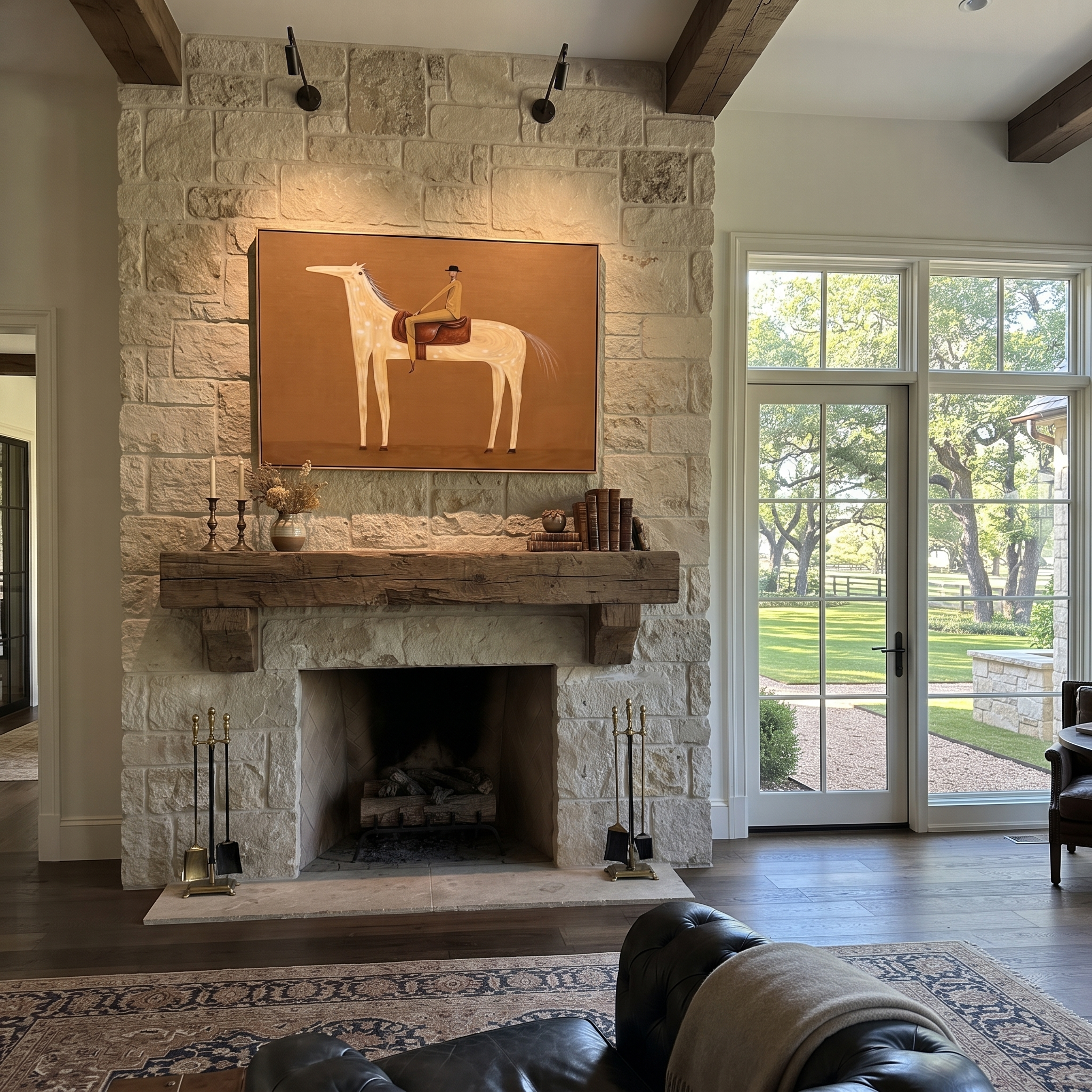Pale Dapples Cross Ochre styled with warm modern furnishings
