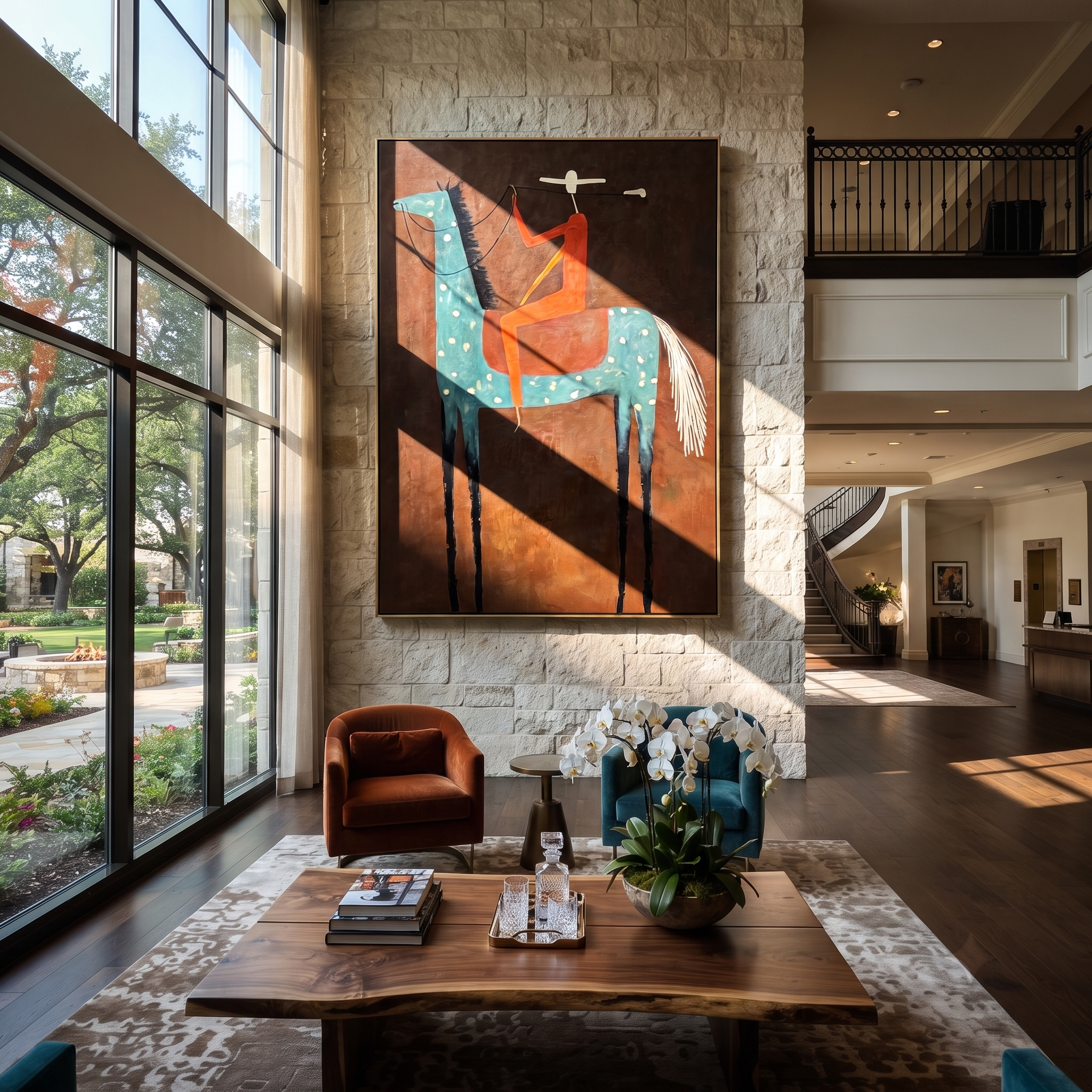 Red Rider Towers Umber displayed in a collected contemporary interior