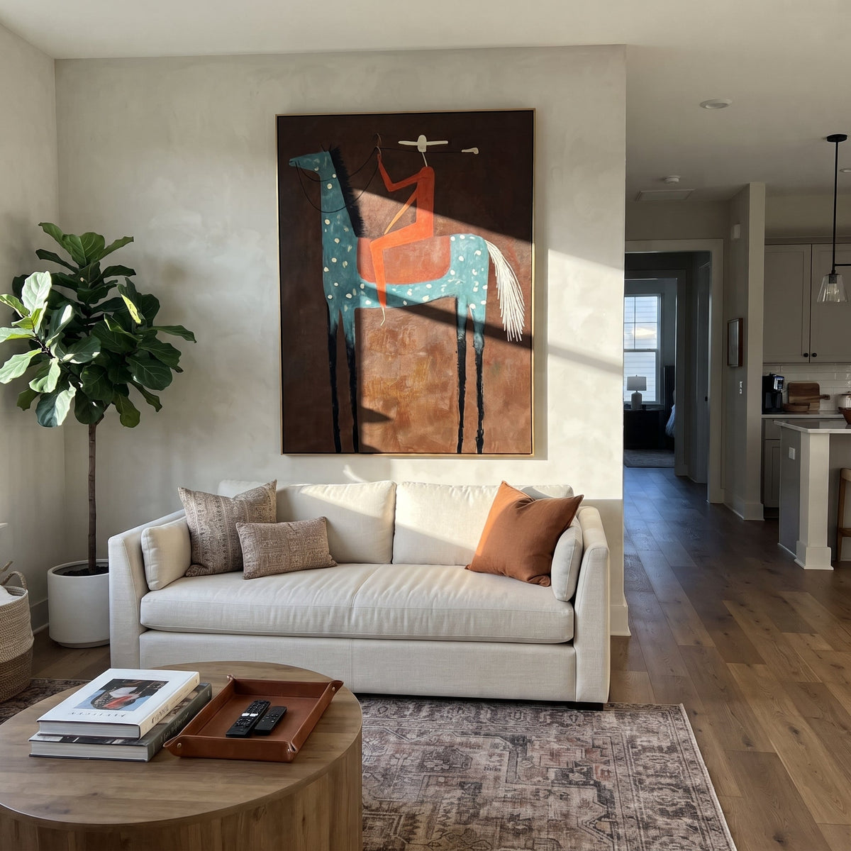 Red Rider Towers Umber displayed in a layered residential setting
