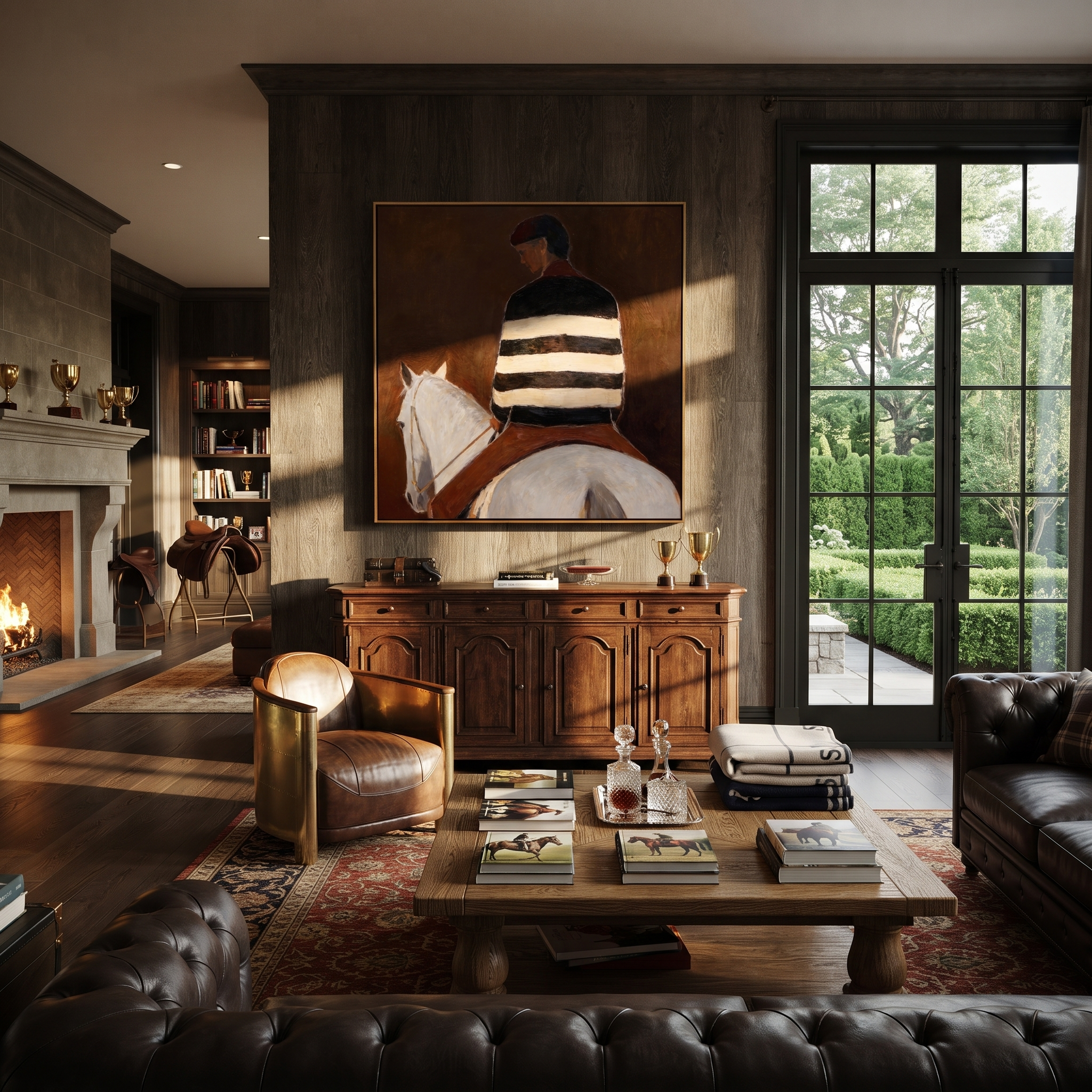 Striped Back Faces Umber presented as a colorful interior focal point