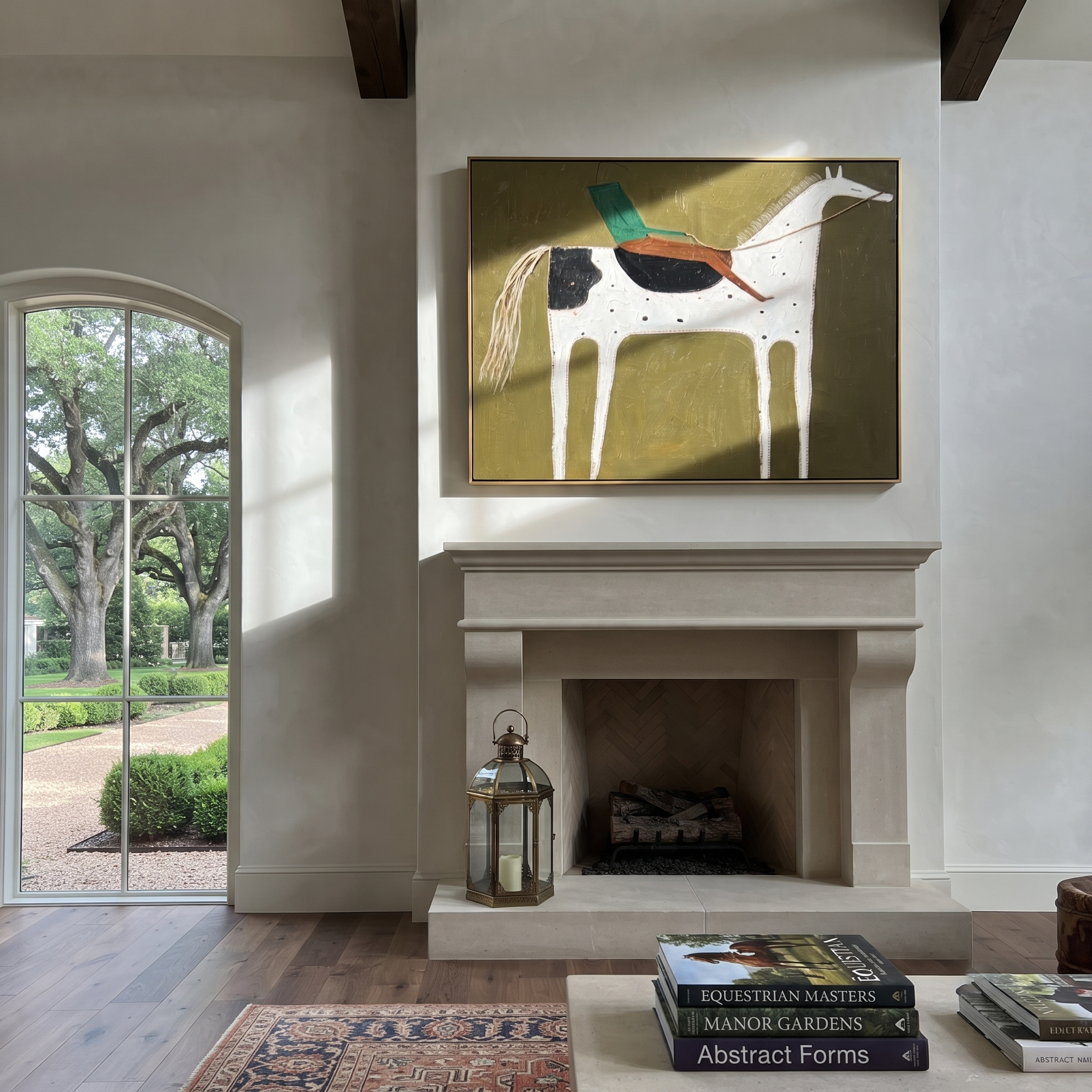 Green Rider Crosses Olive presented as a colorful interior focal point