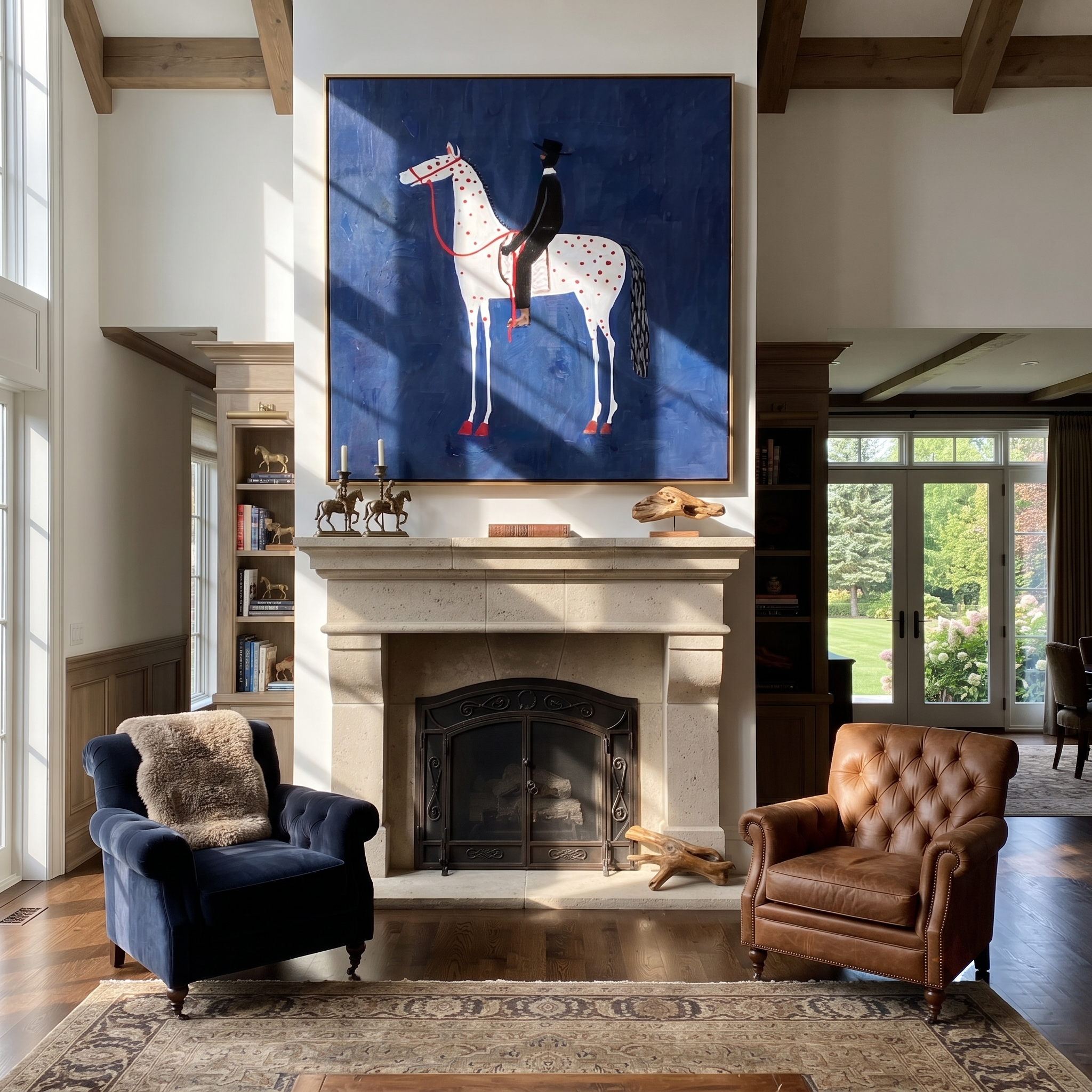 Red Dapples Meet Night presented as a colorful interior focal point