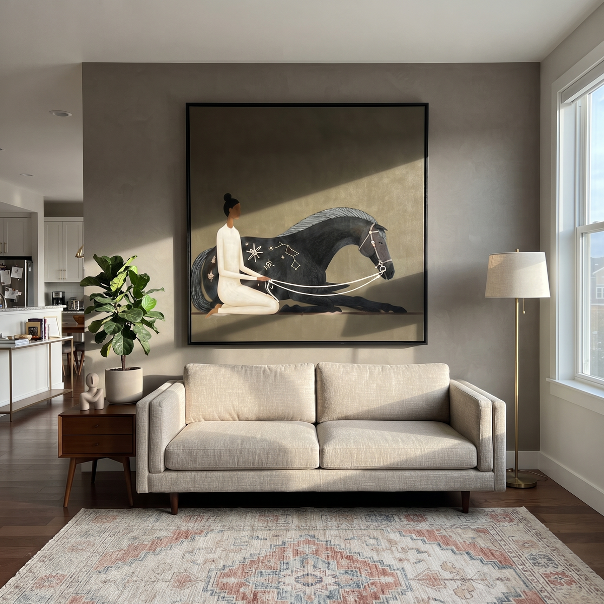 Constellations Rest on Black presented as a colorful interior focal point