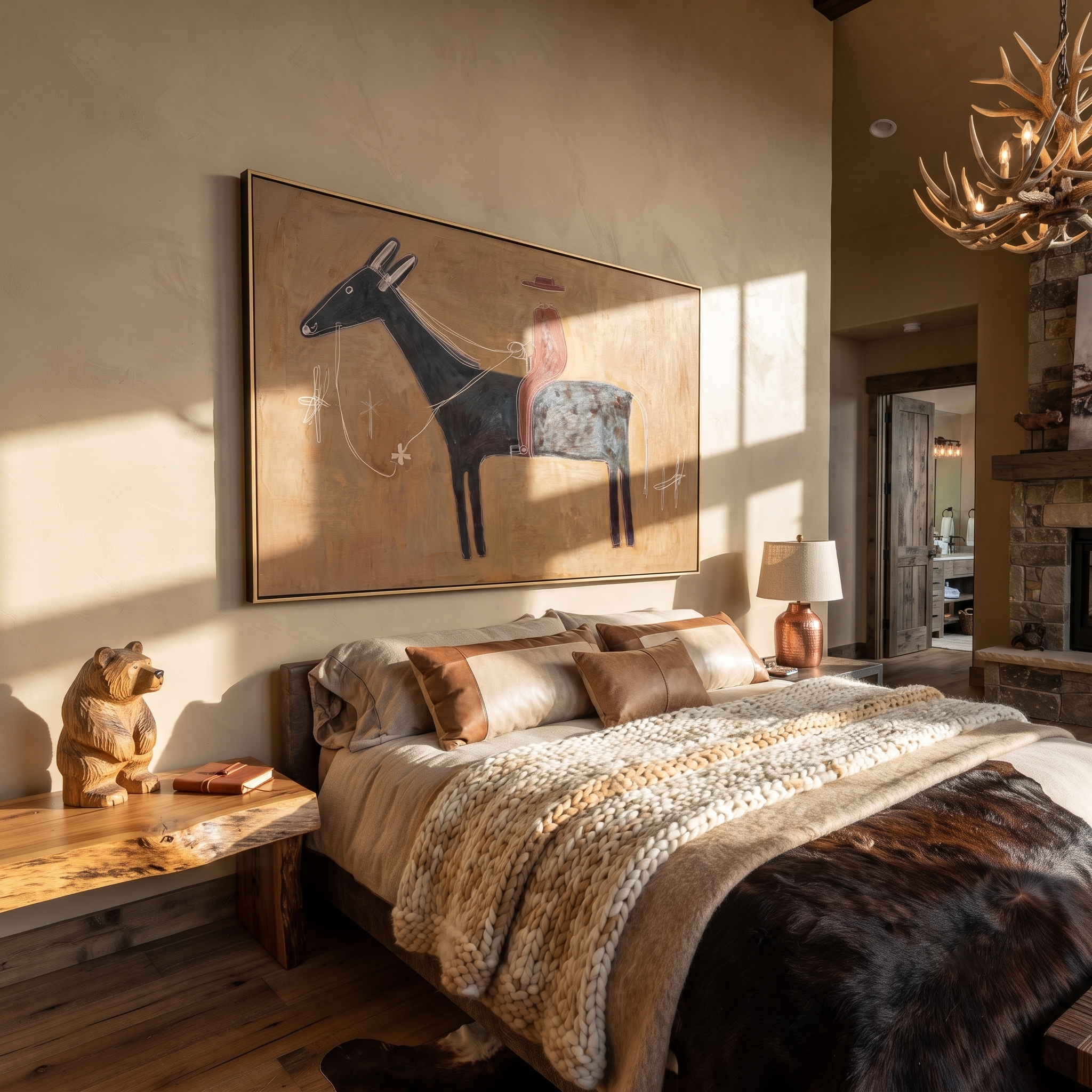 Red Silhouette Crosses Clay presented as a colorful interior focal point