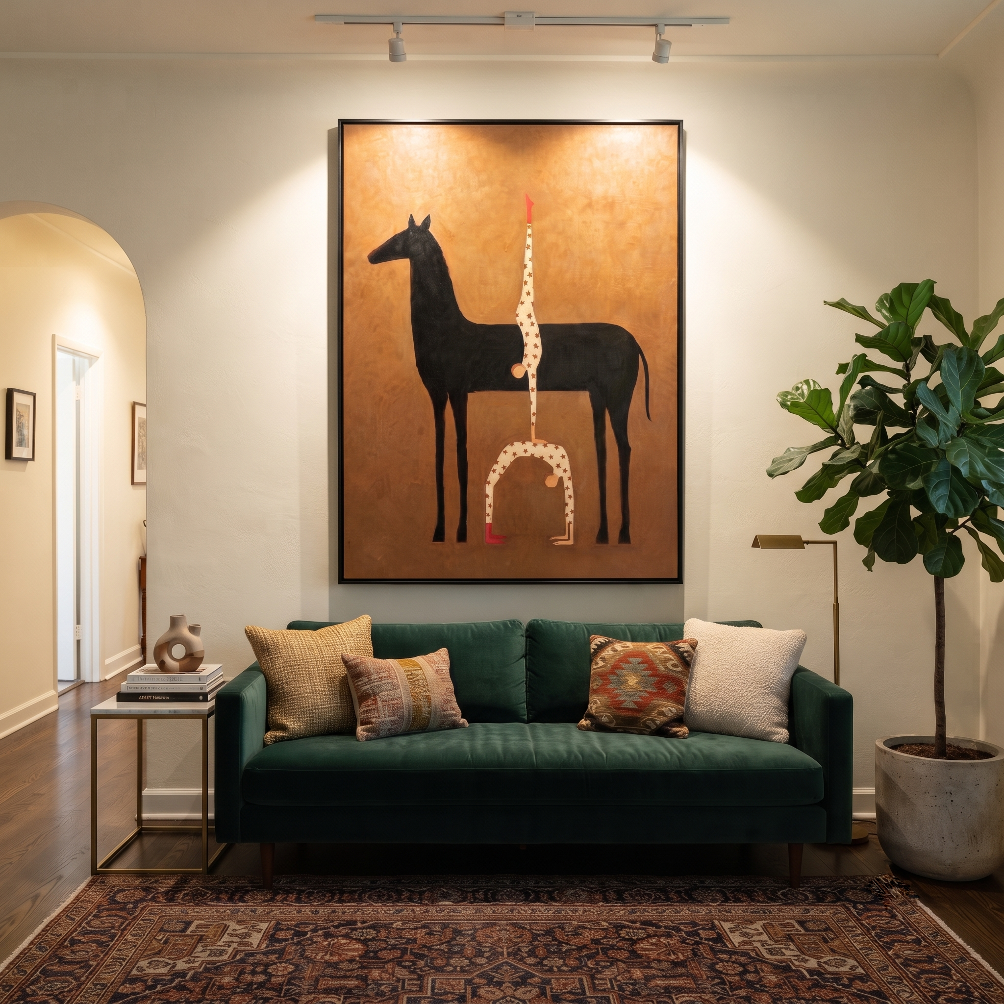 Inverted Stars Meet Horse styled with warm modern furnishings