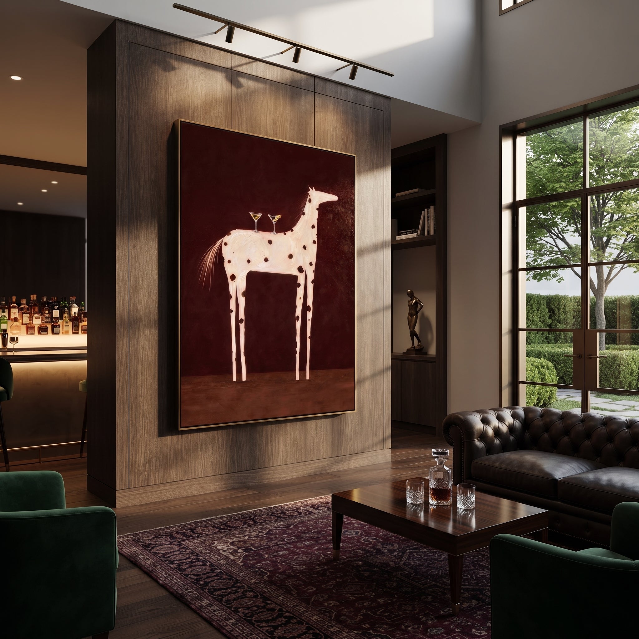 Three Martinis Cross Spots styled with wood, linen, and modern decor