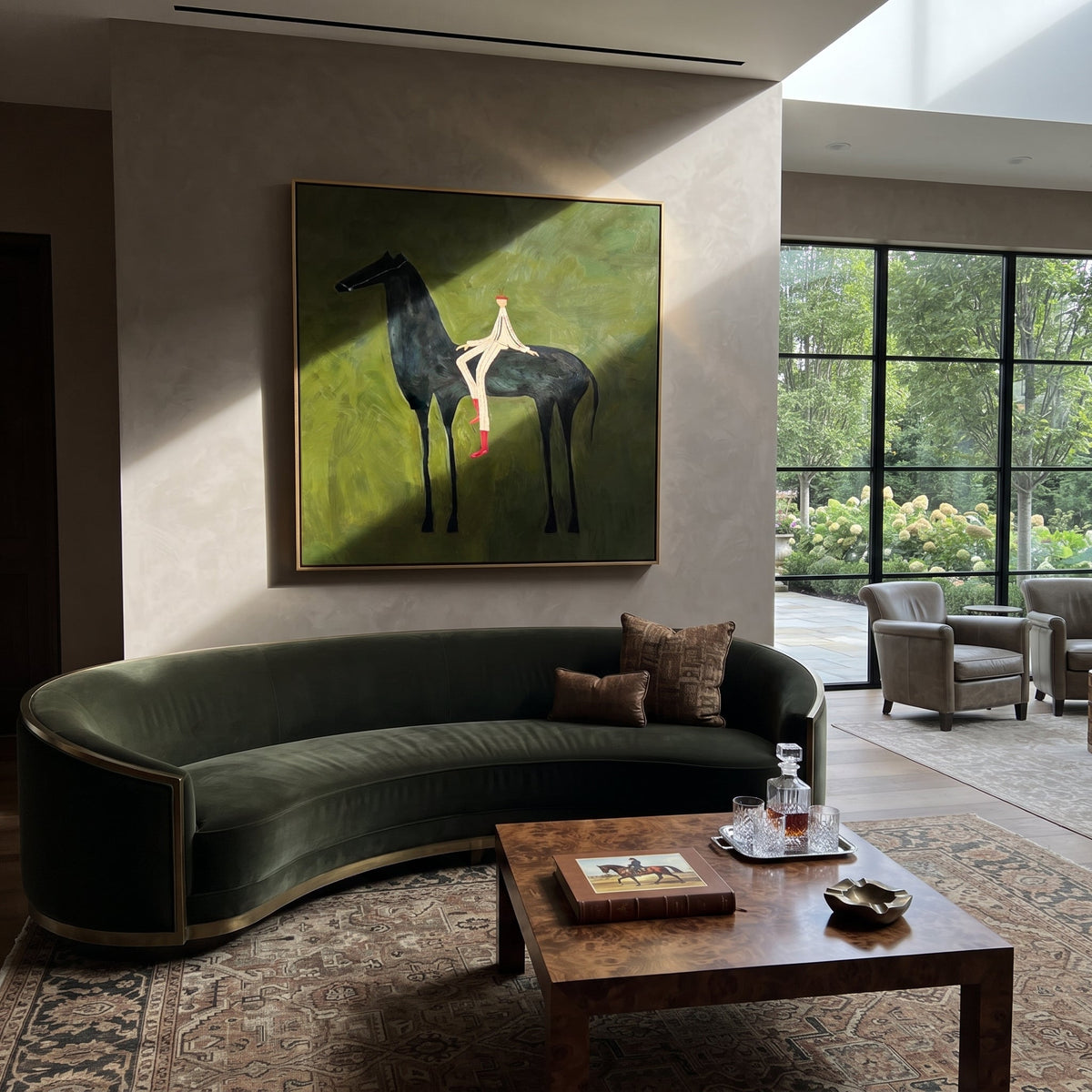 Red Boots Rest Black styled with warm modern furnishings